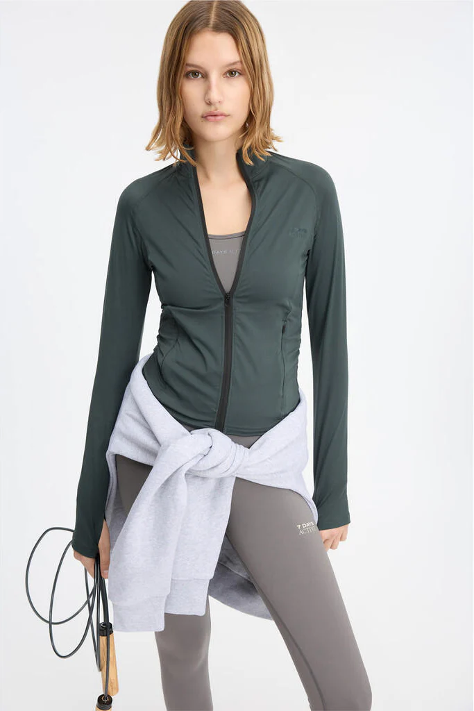 Full Zip Running top - 060 Petrol - Image 10