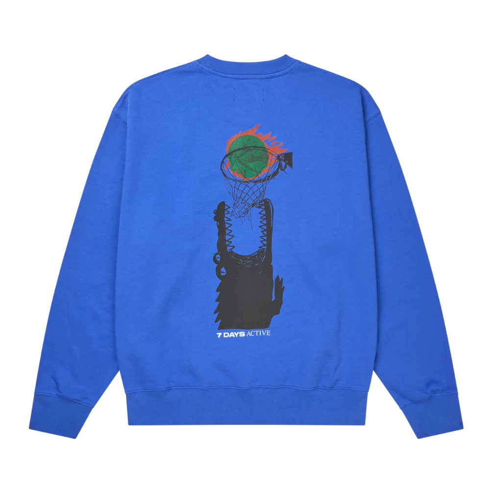 Organic Crewneck sweatshirt - 375 Dazzling Blue - Image 3