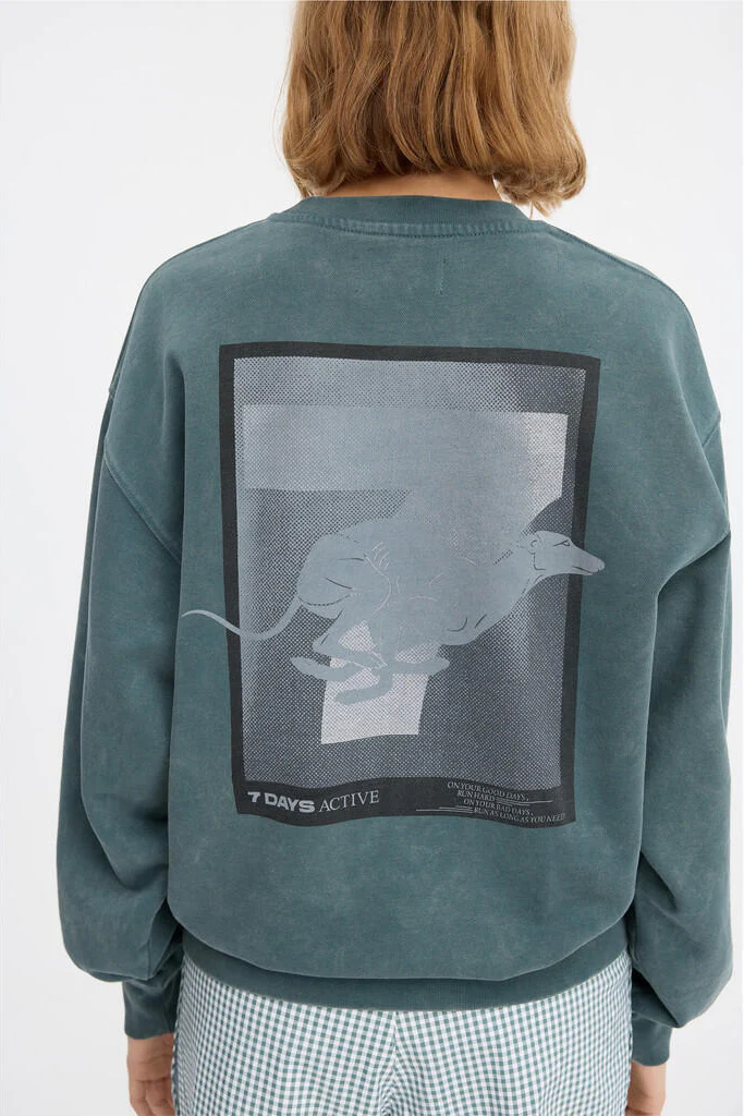 Regular sweatshirt - 065 Dusty Green - Image 3
