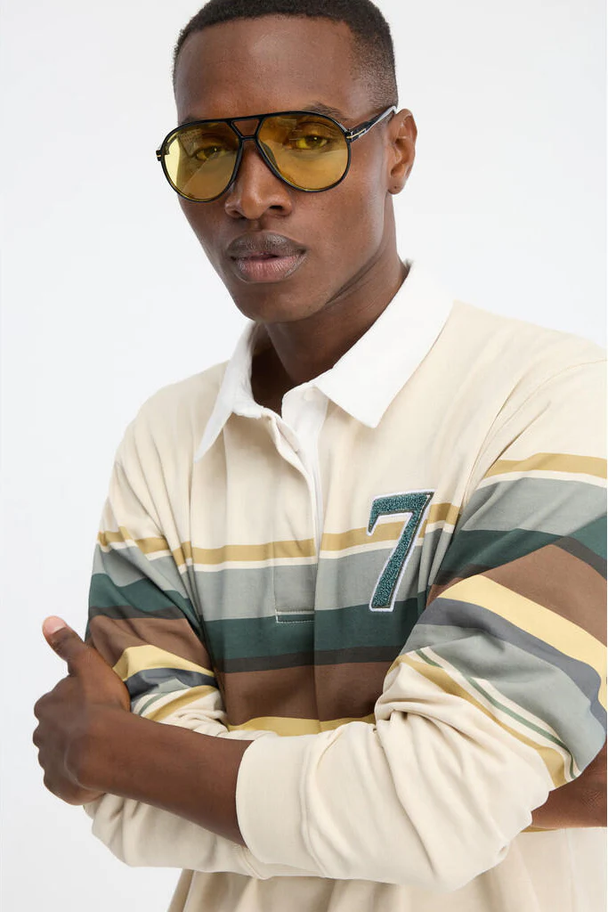 Stripes Long Sleeve polotrøje - 005 Beige - Image 7
