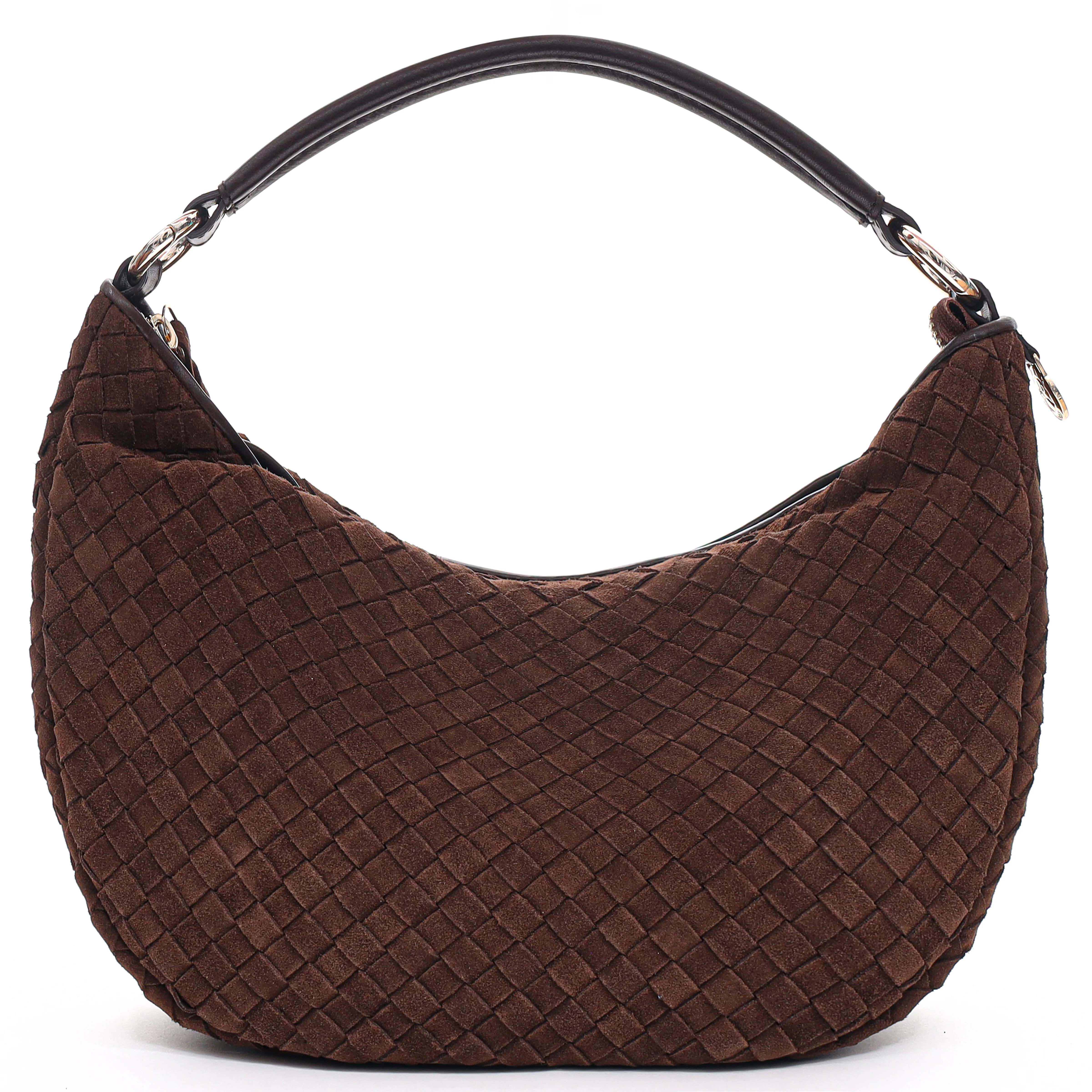 Rozzano Marlin Braided ruskind skuldertaske - Chocolate - Image 3