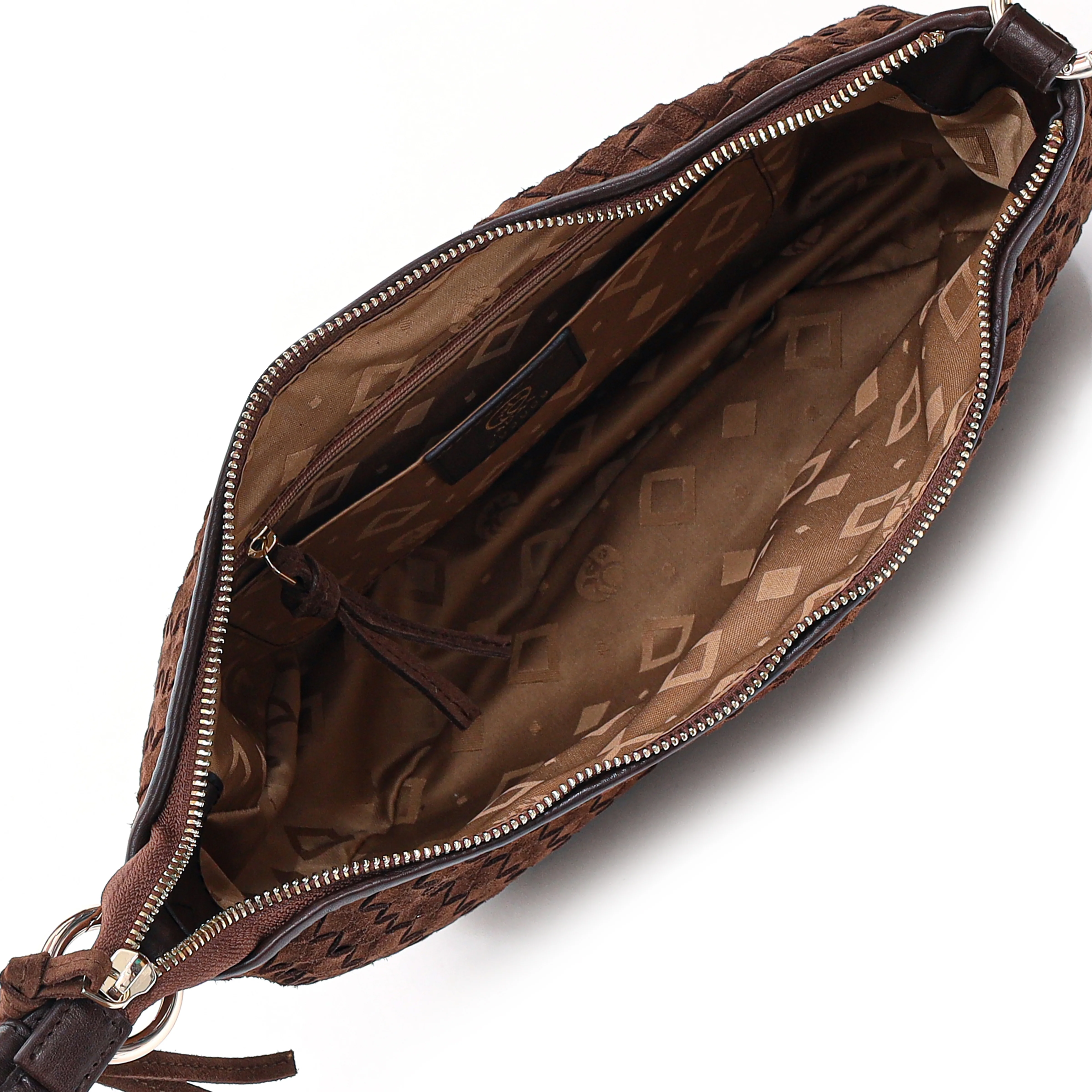 Rozzano Marlin Braided ruskind skuldertaske - Chocolate - Image 8