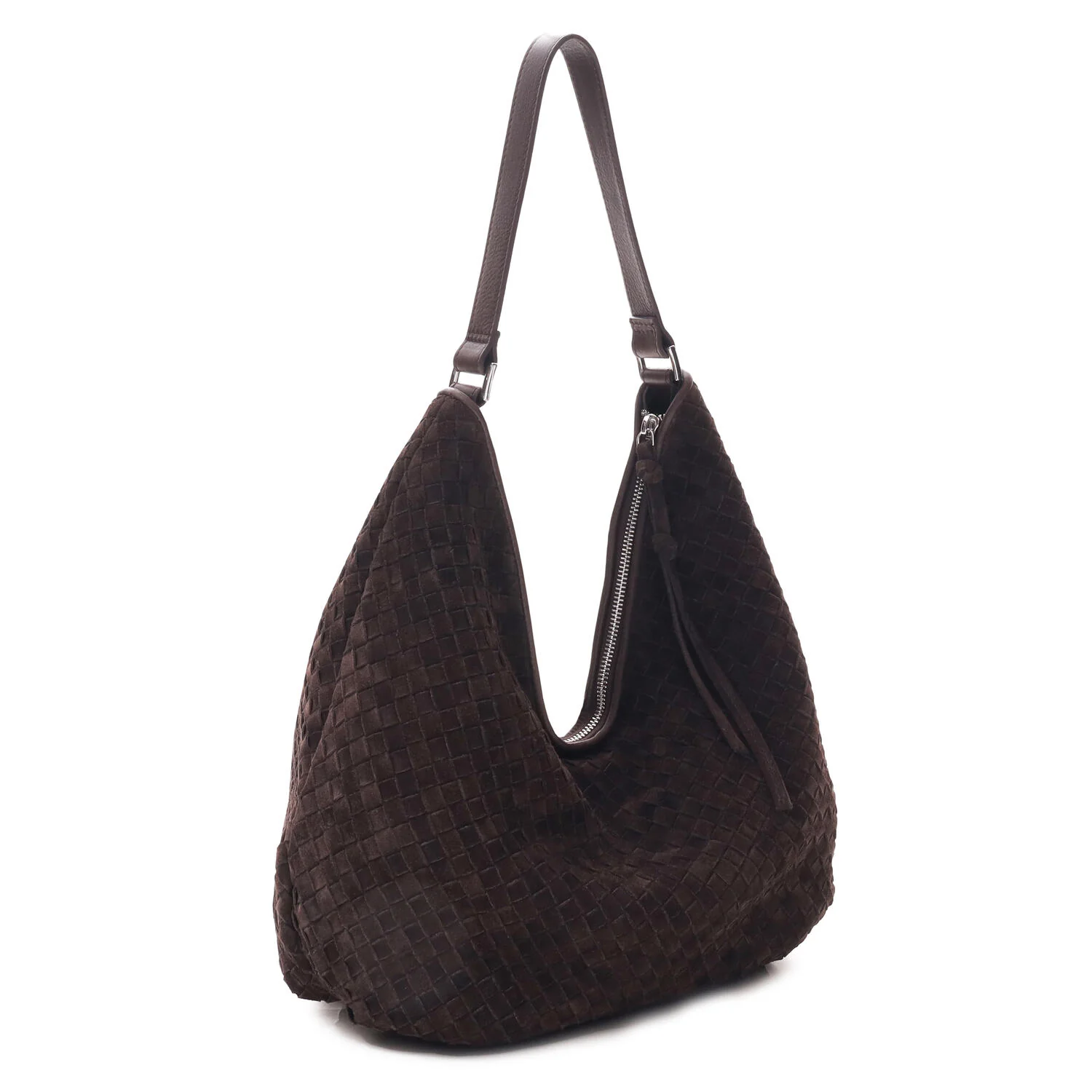 Rozzano Mindy Braided ruskind skuldertaske - Dark Brown - Image 6