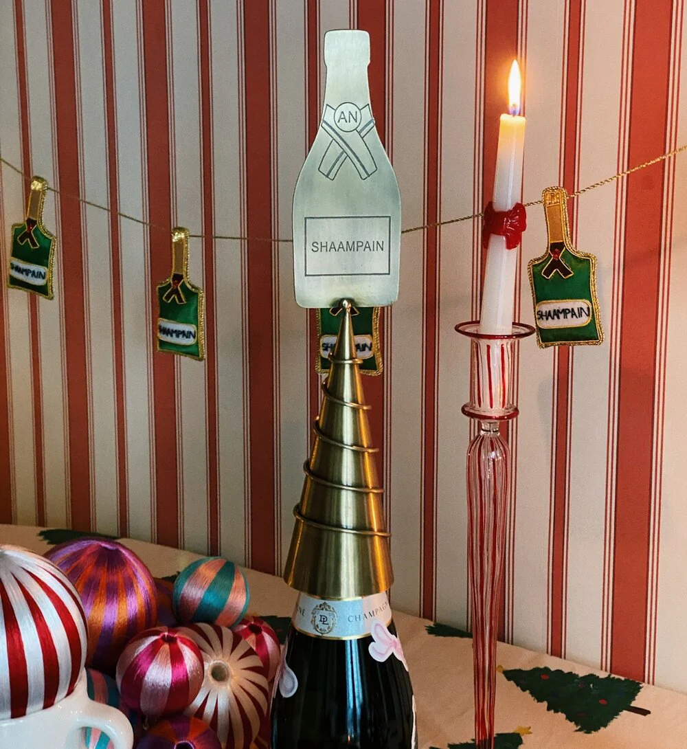 Champagne tree topper, Messing - H31 cm. - Image 2