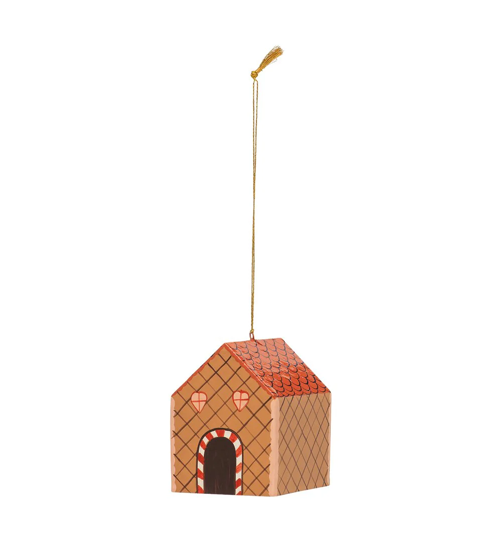 Gingerbread hus juleophæng - H9 cm.