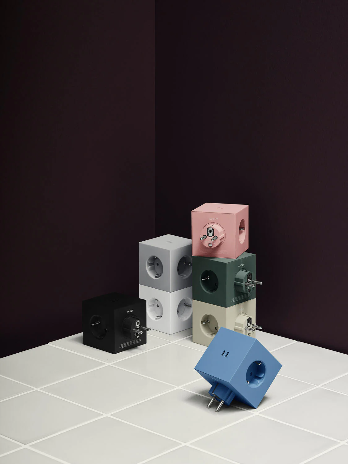 Square 2 stikdåse, USB-C - Shark Blue - Image 3