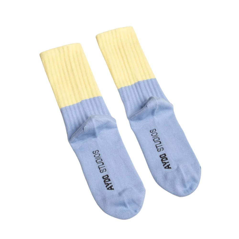 London strømper - Lemonade/Ocean Blue - Image 6