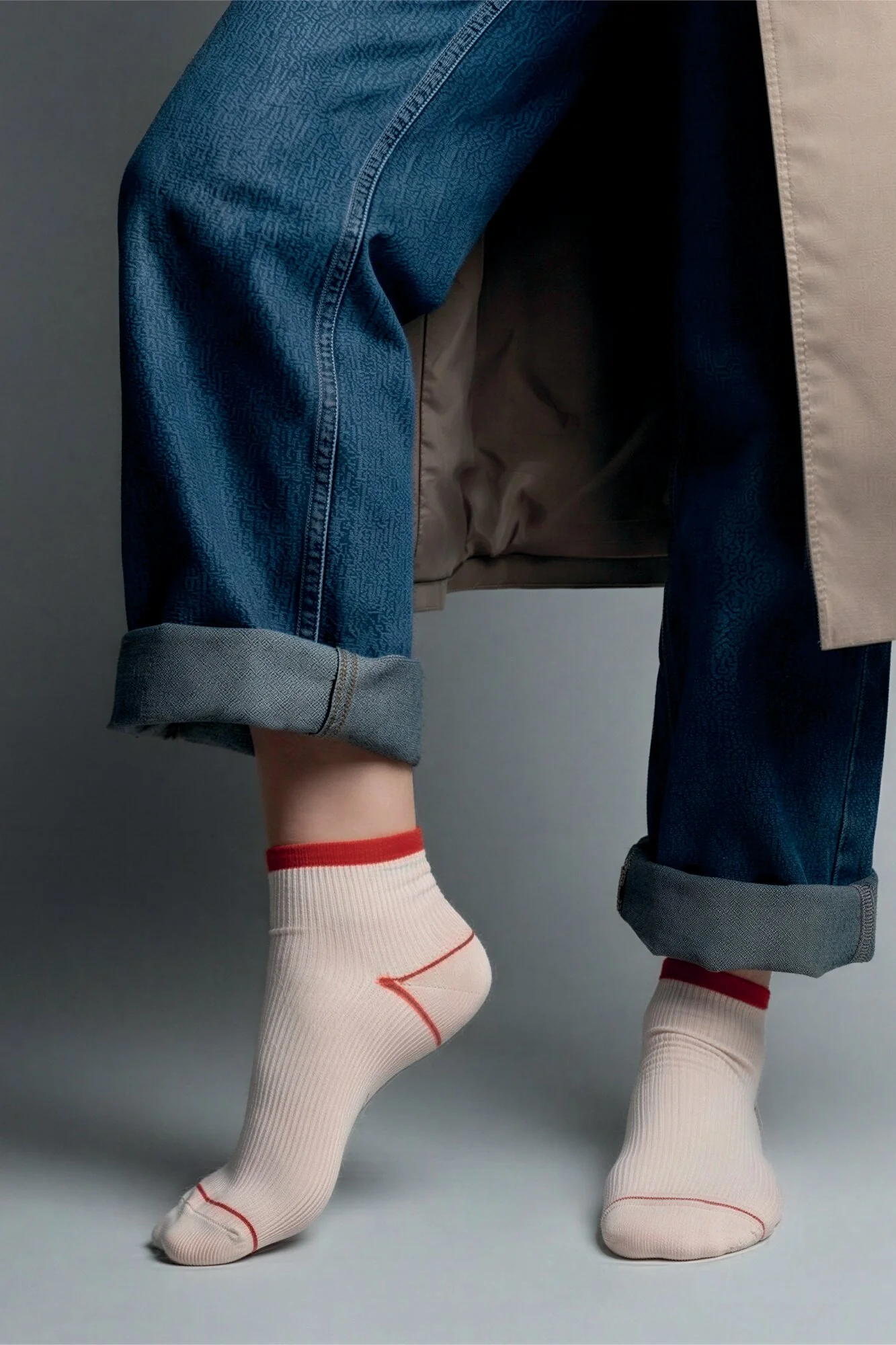 Nice strømper - Barley Pink/High Red - Image 2