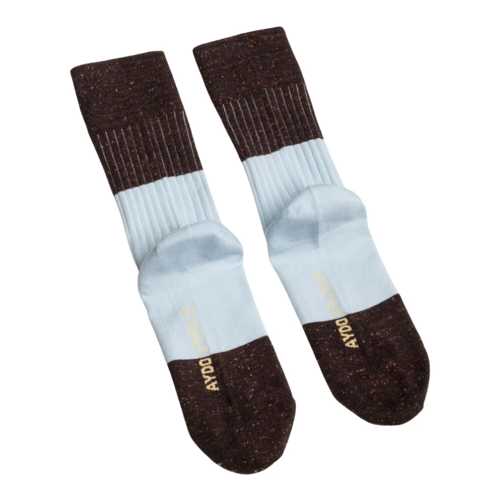 Porto strømper - Dark Brown NEPS/Little Blue - Image 5
