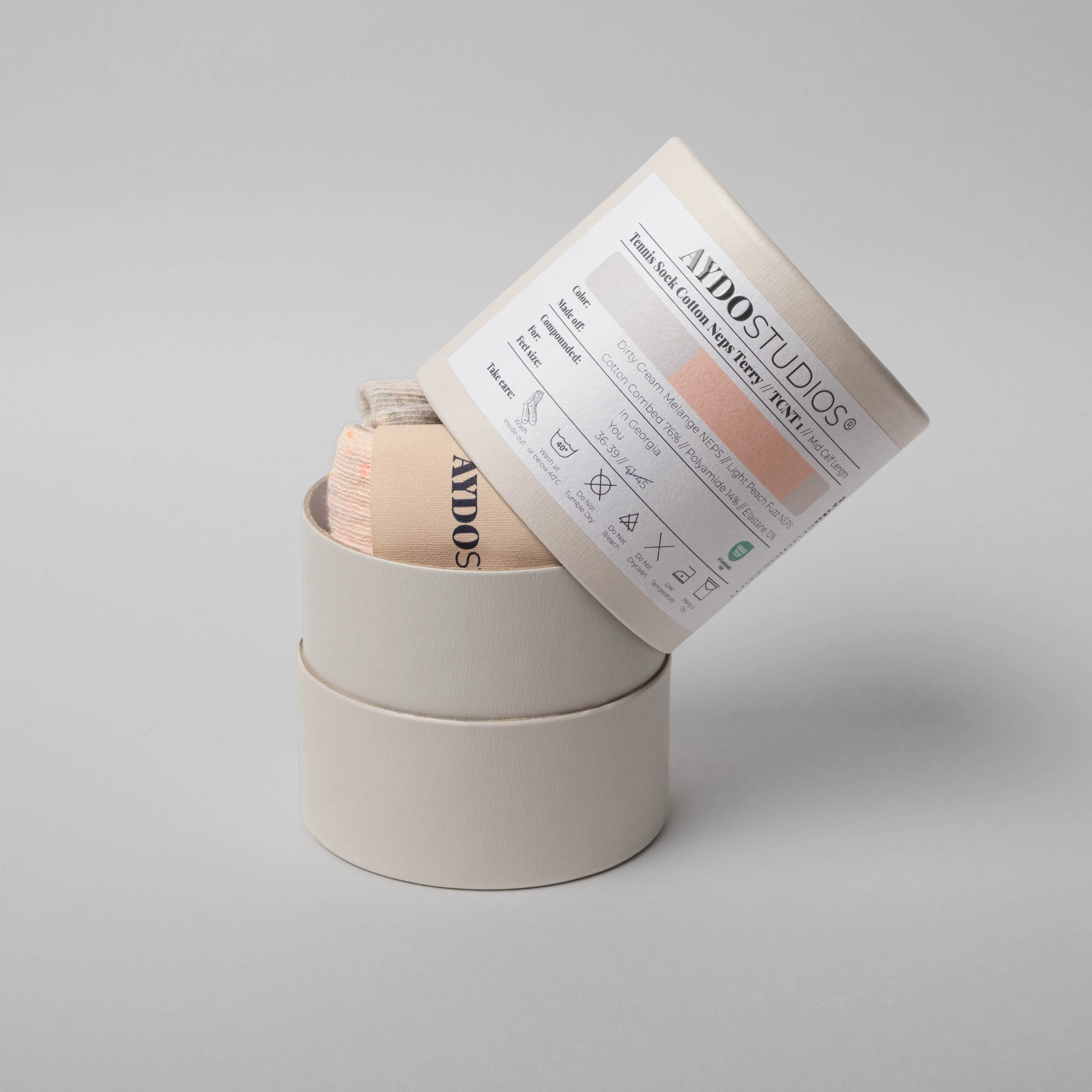 Tennis strømper - Dirty Cream Melange/Light Peach Fuzz - Image 3