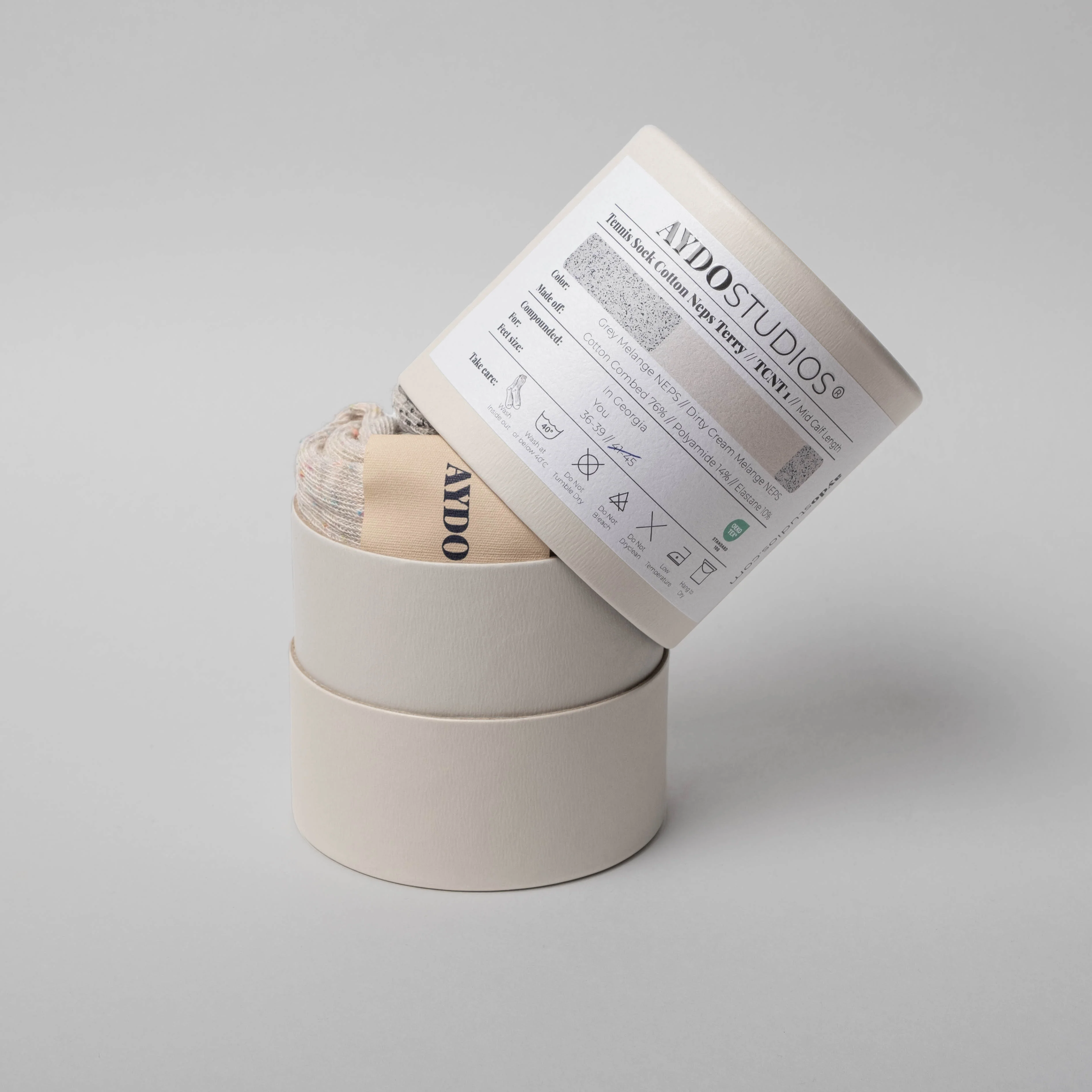 Tennis strømper - Grey Melange/Dirty Cream - Image 3