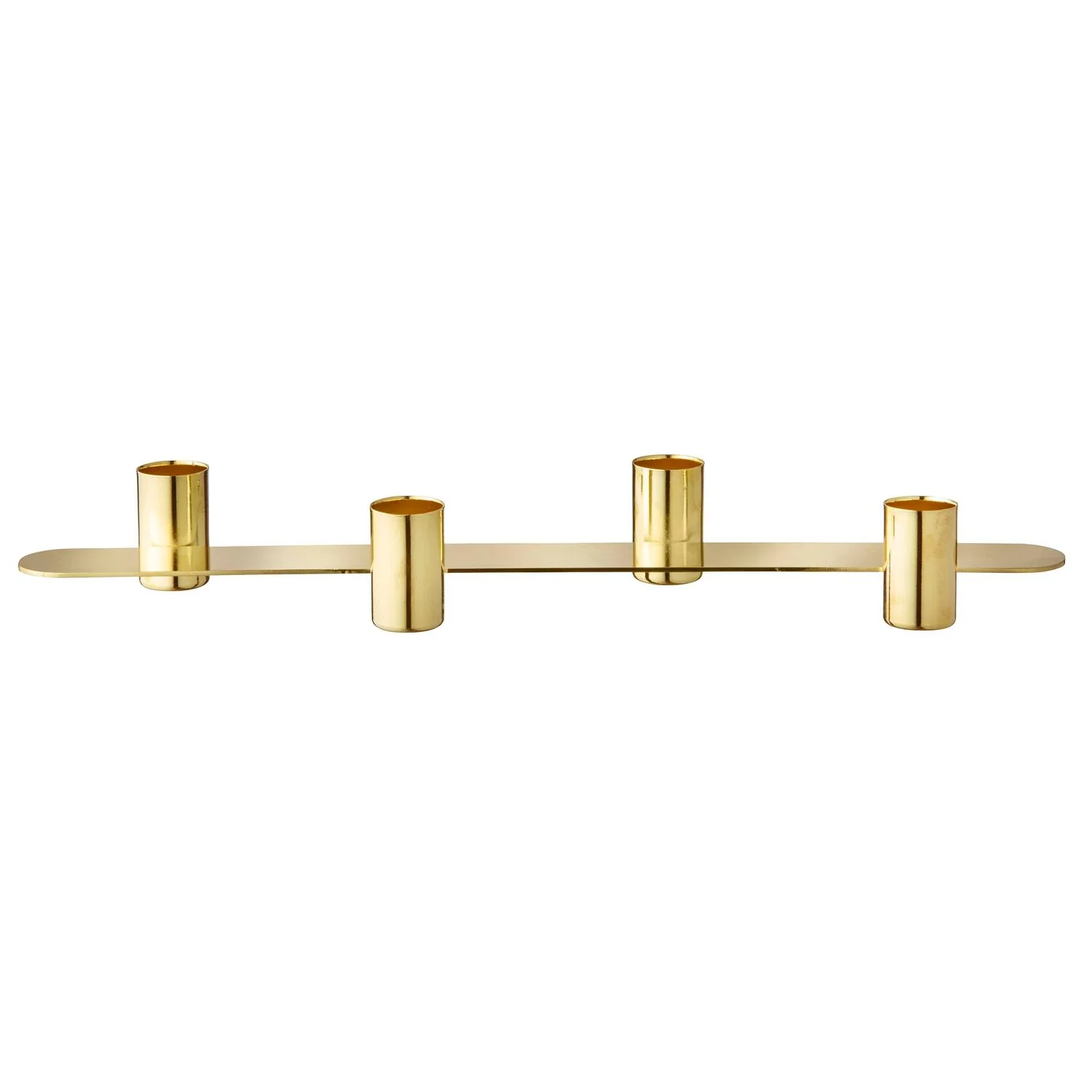 Aflang lysestage, guldfarvet - L35 cm