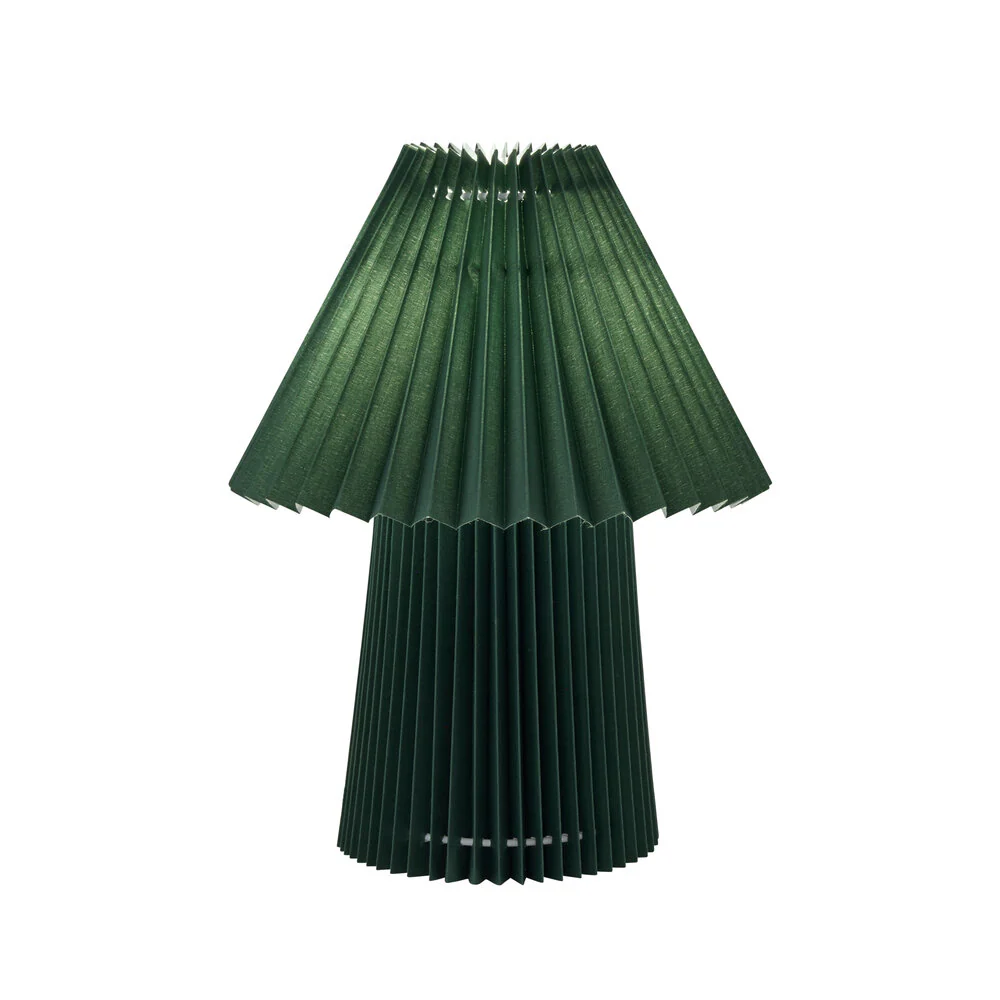 Fold plisseret bordlampe, grøn - H31cm - Image 2
