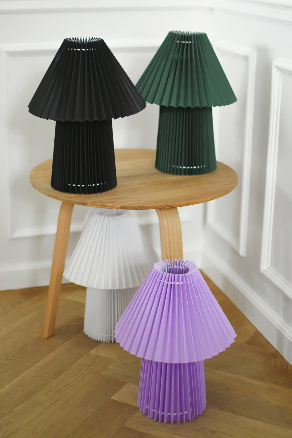Fold plisseret bordlampe, hvid - H31cm - Image 2