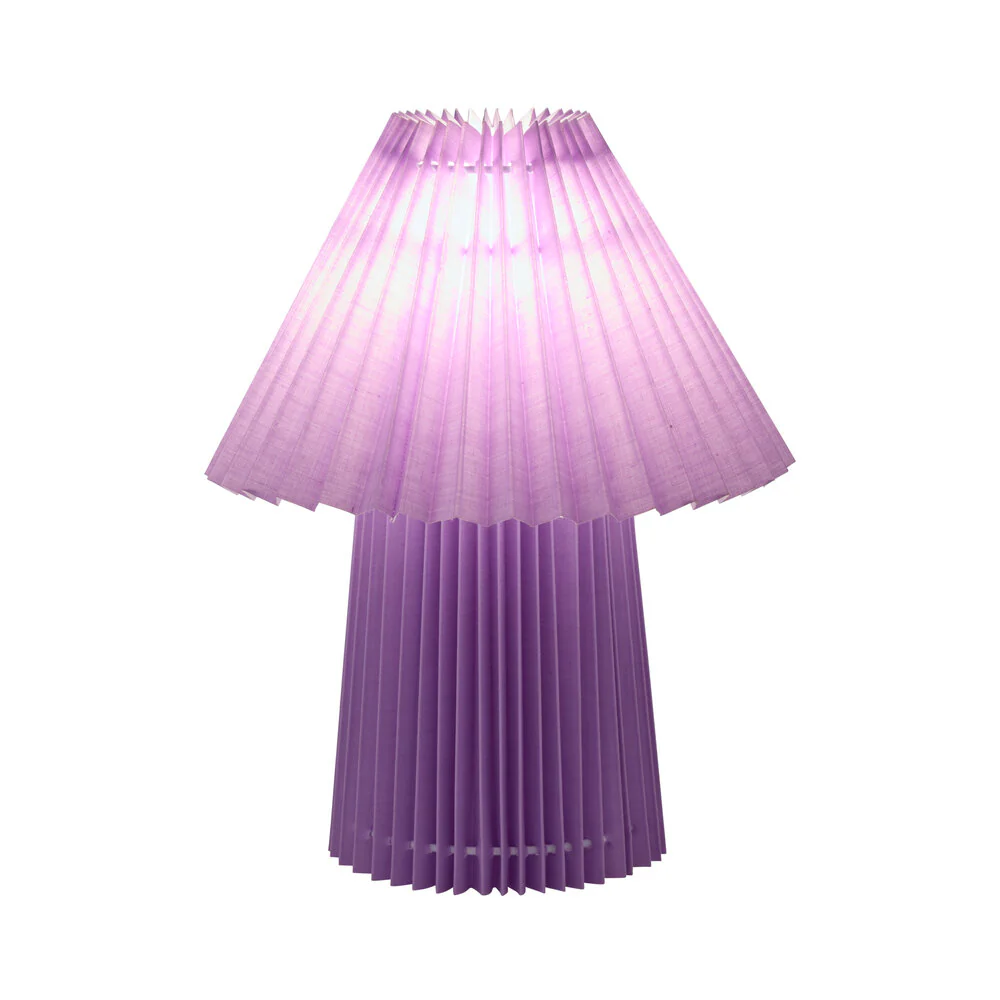 Fold plisseret bordlampe, lilla - H31cm - Image 3
