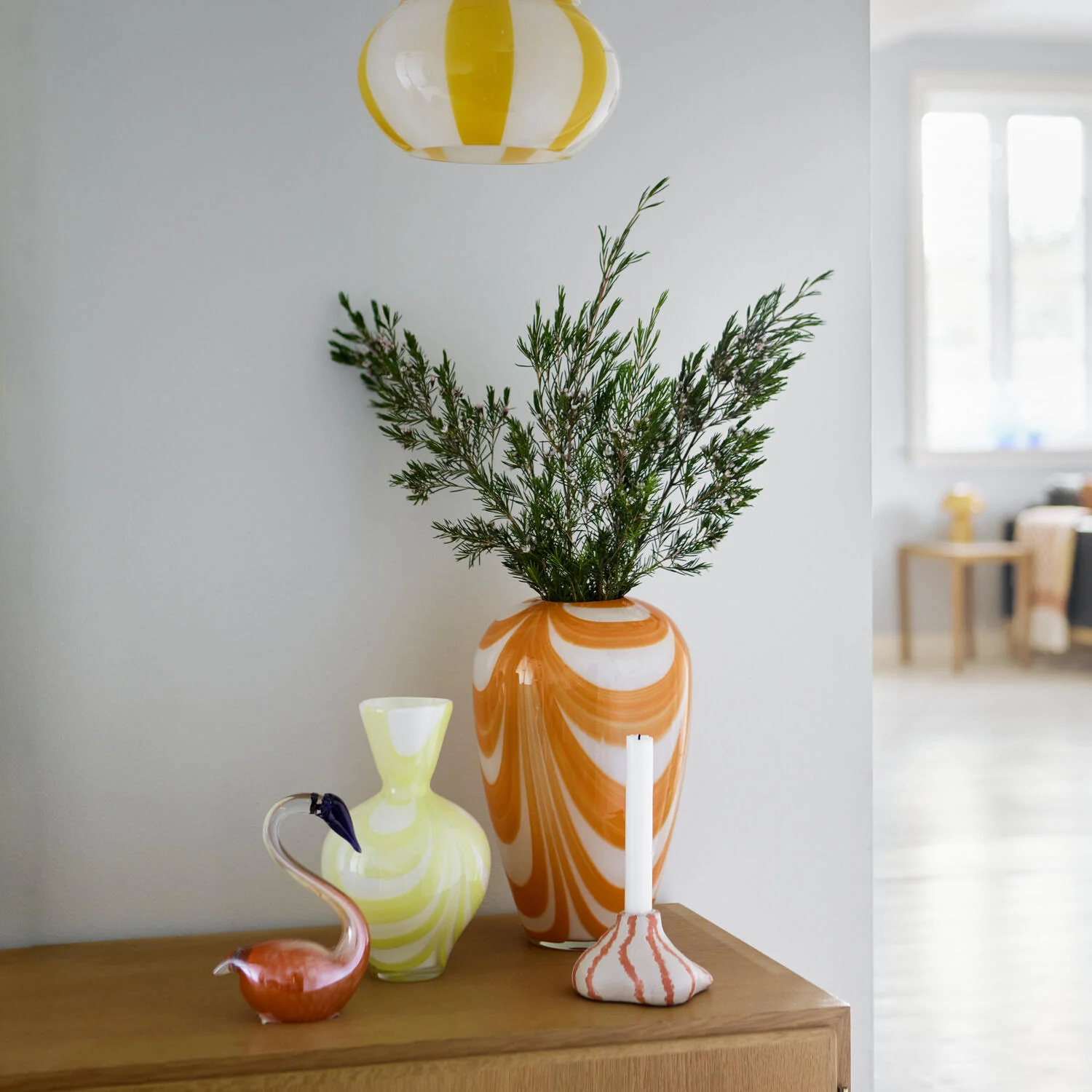 Hjerte formet vase, gul - H23,5 cm. - Image 2