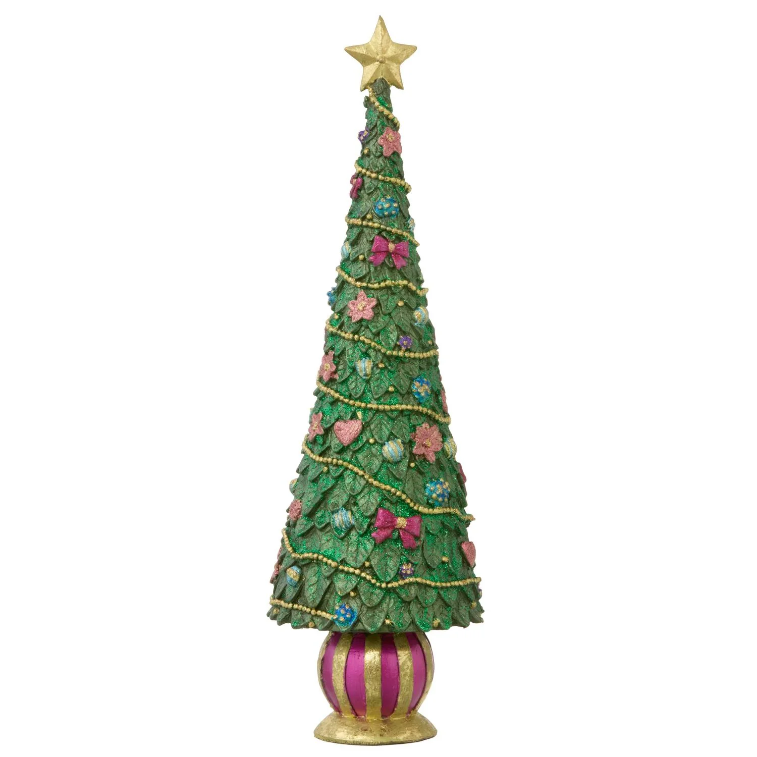 Juletræ m. top stjerne, grøn - H43 cm