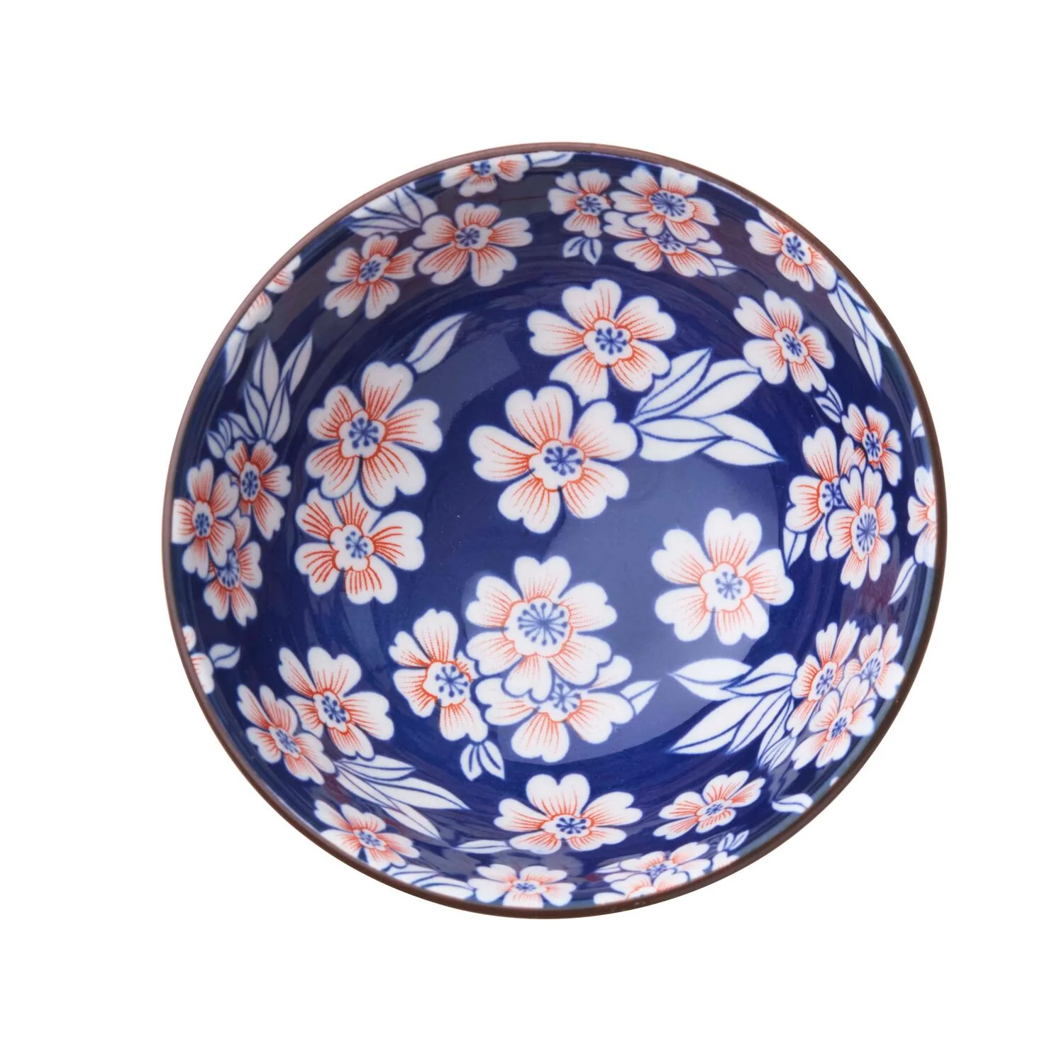 Nudel skål m. hvide/orange blomster - Ø15,8 cm - Image 3