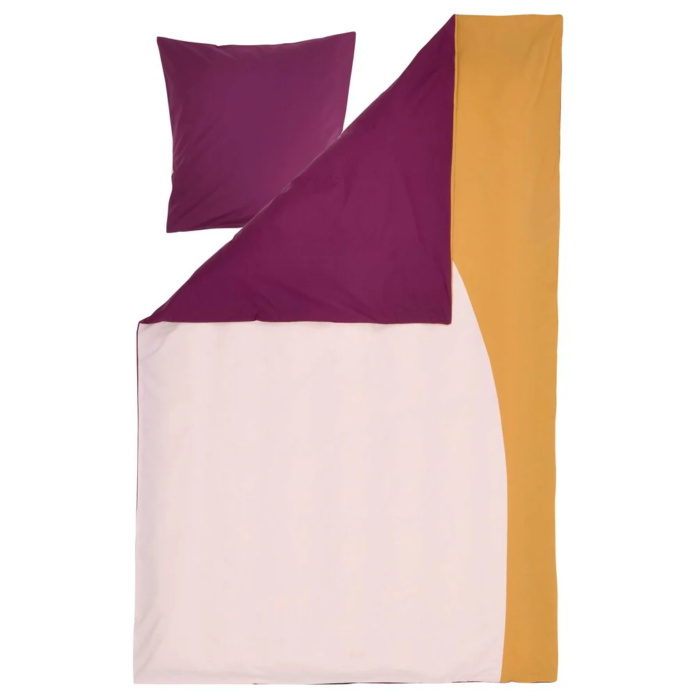 Percale Patchwork sengesæt - rosa/vin/gul - Image 3
