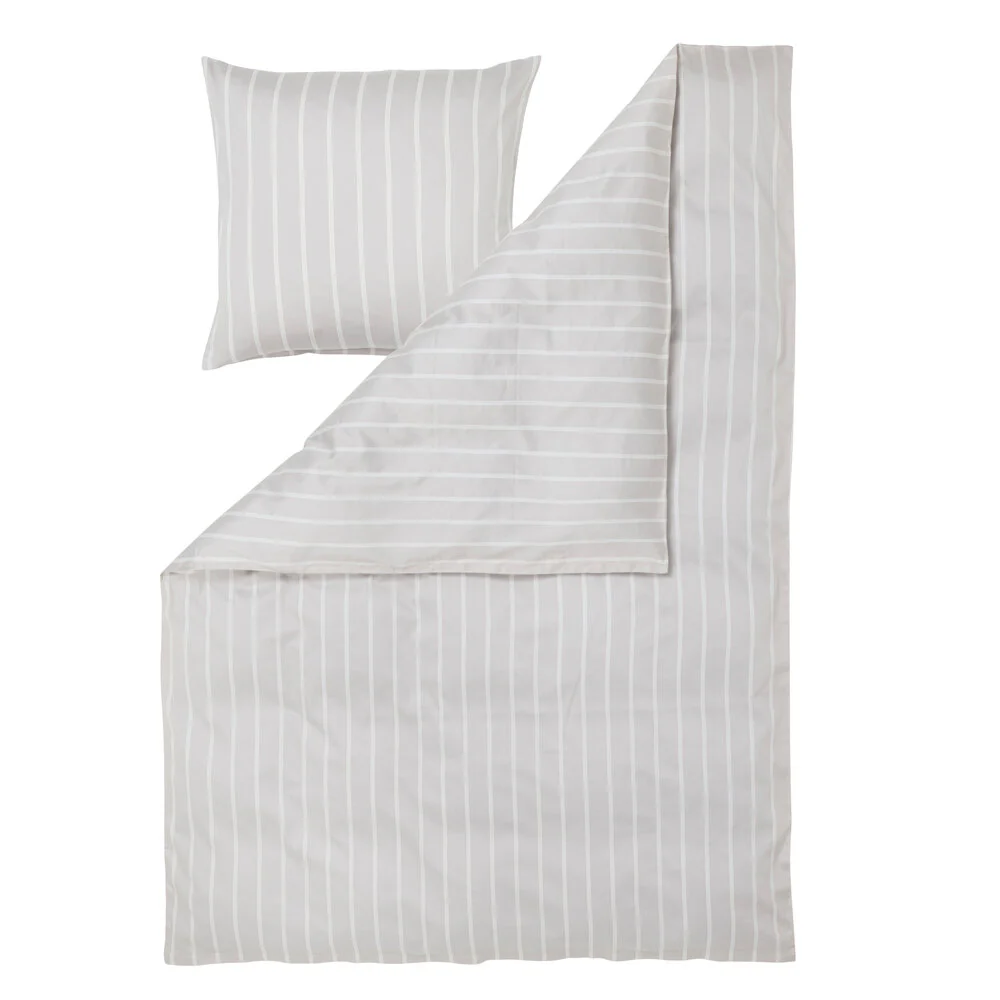 Pin Stripe Single sengesæt - grå - Image 5