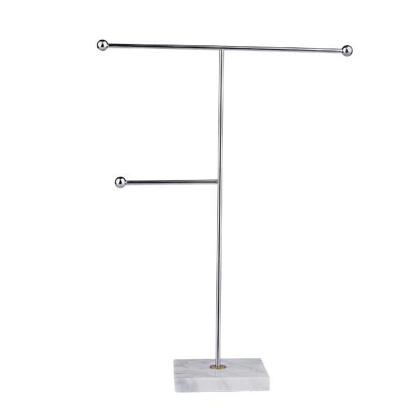 Smykkestativ, hvid marmor - H33,5 cm.