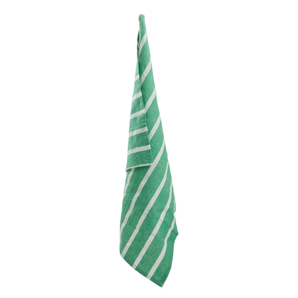 Stripe viskestykke bred, grøn - 50x70 cm