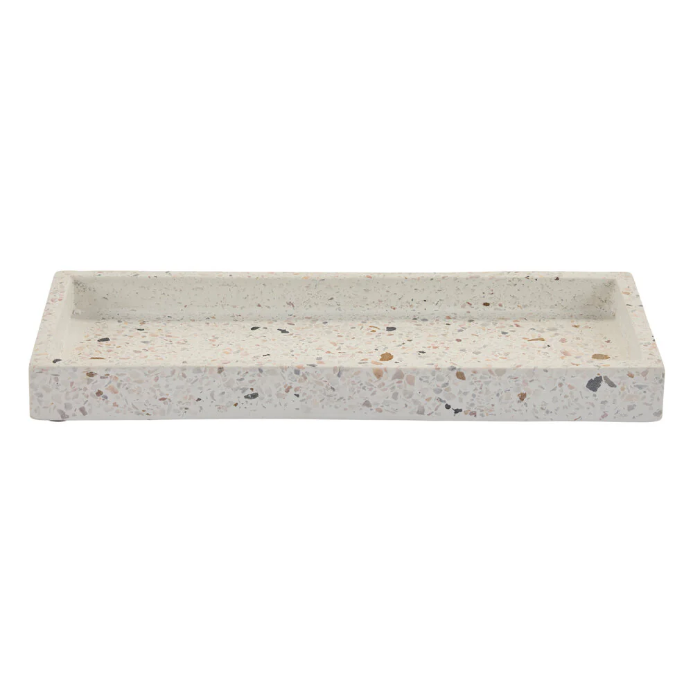 Terazzo bakke, Hvid - 30x12 cm