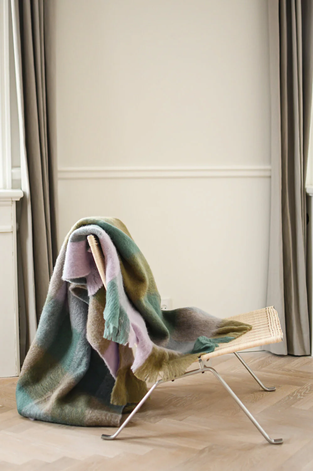 Ternet plaid, lilla/brun/blå - 130x170 cm - Image 2