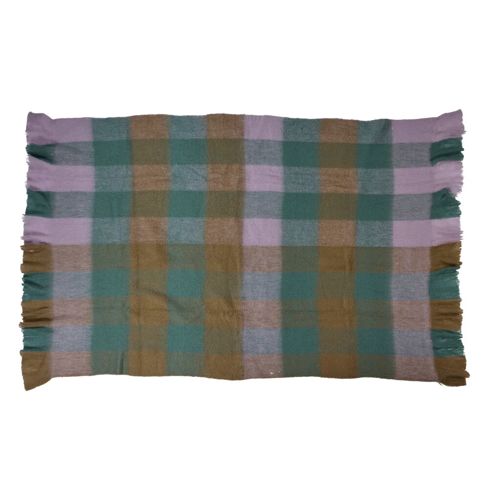 Ternet plaid, lilla/brun/blå - 130x170 cm - Image 3