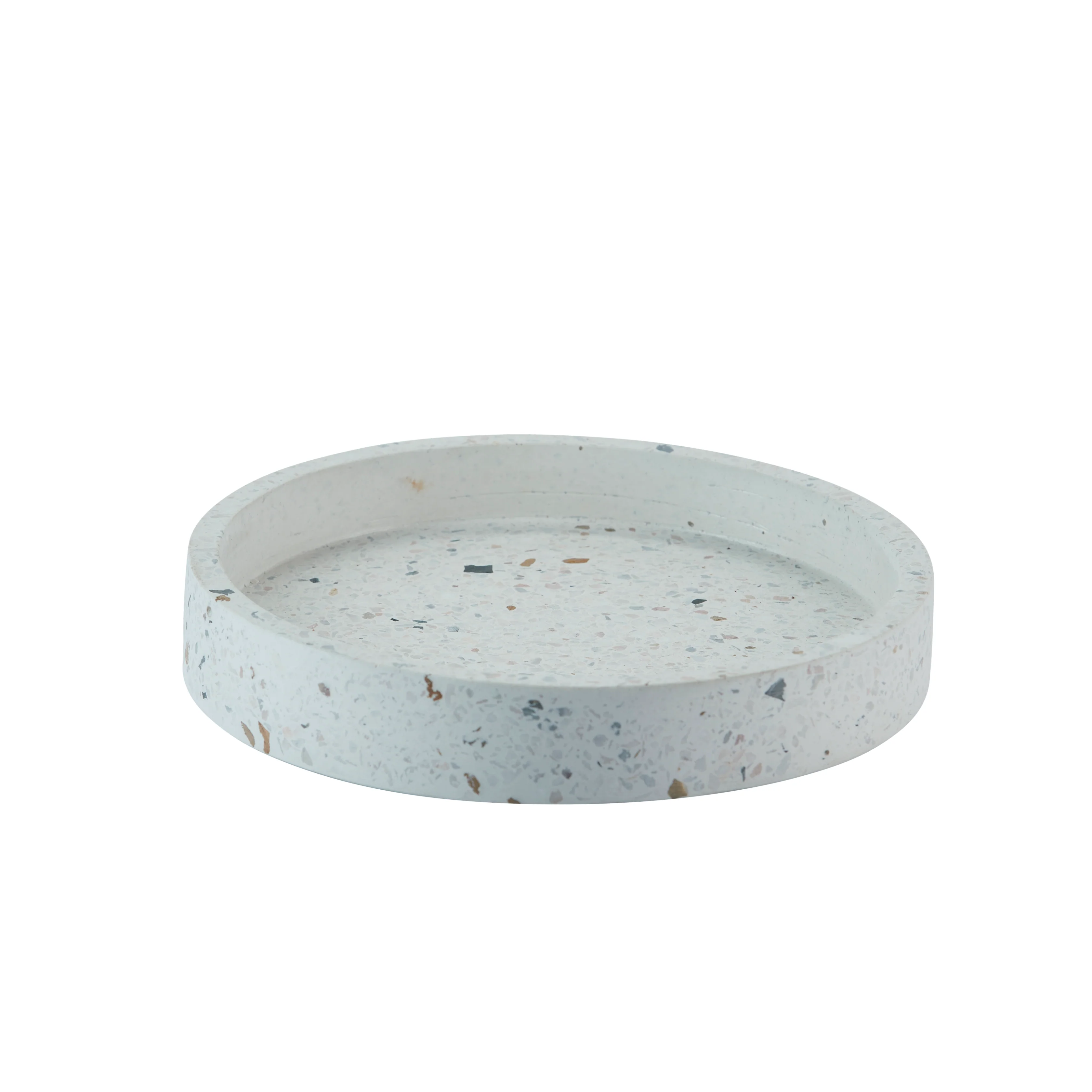 Terrazzo fad, hvid - Ø20,5 cm.