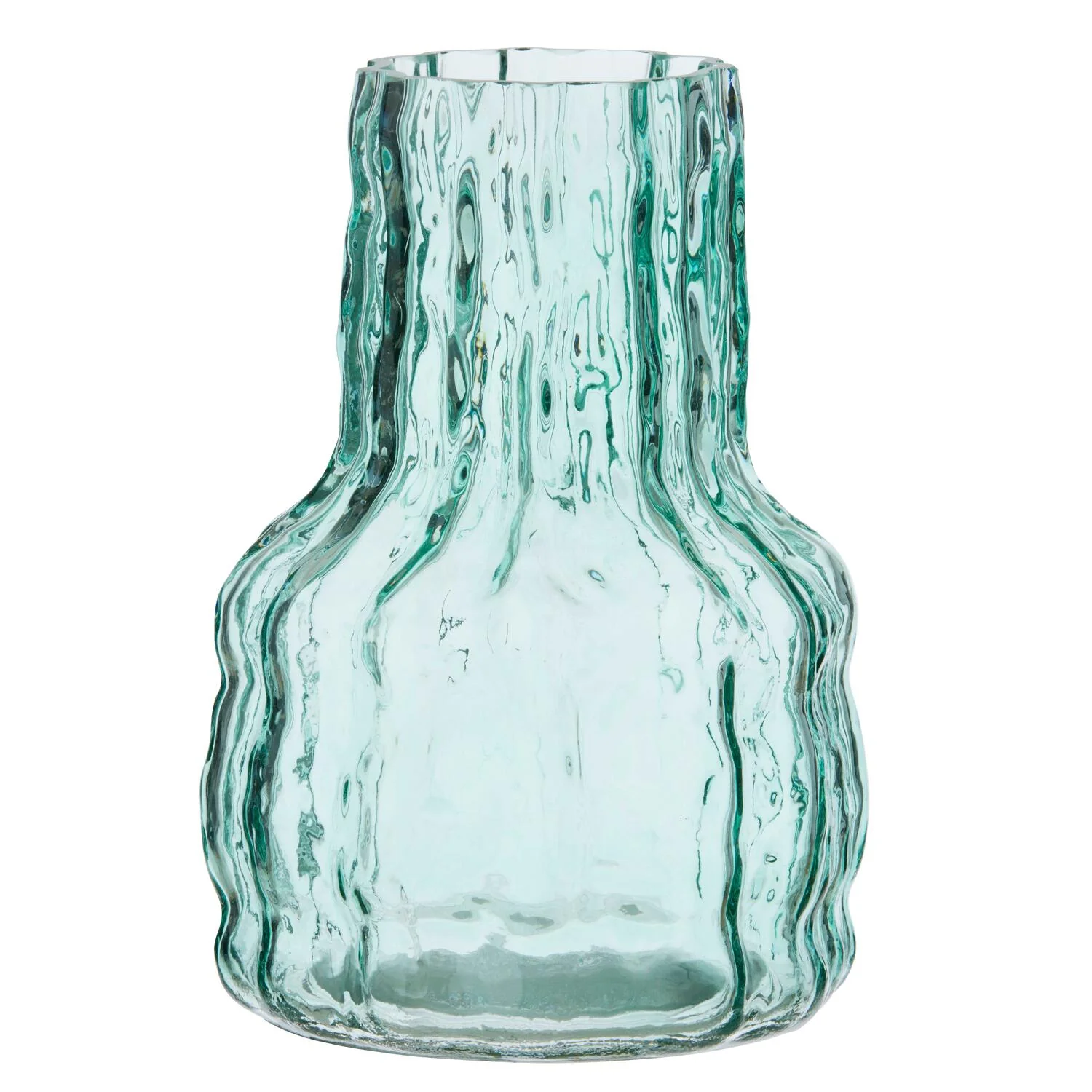 Vase krakeleret, blå - H20,5cm