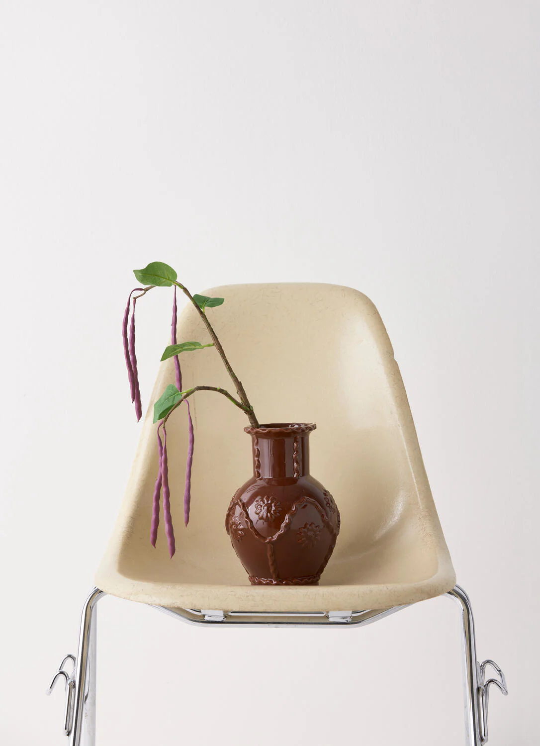 Vase med blomster embrase, fig- H24 cm - Image 2