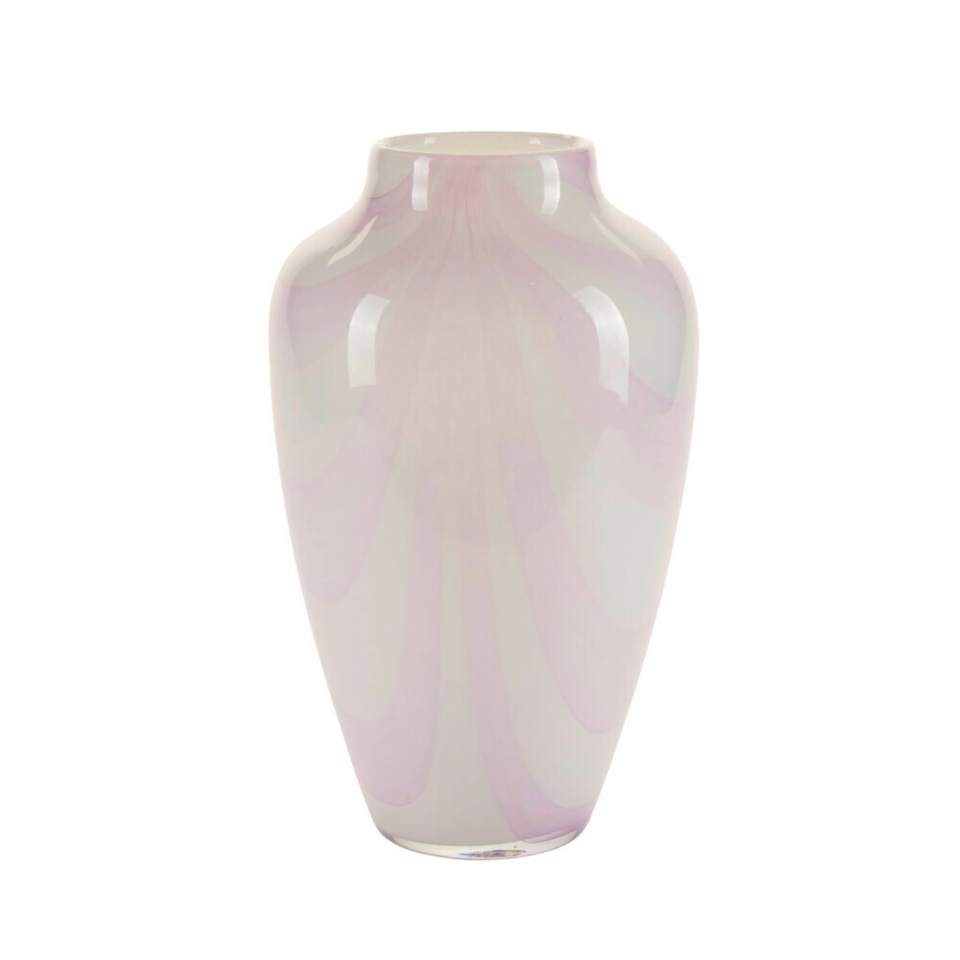 Vase med brede swirl striber, lilla - H35 cm.