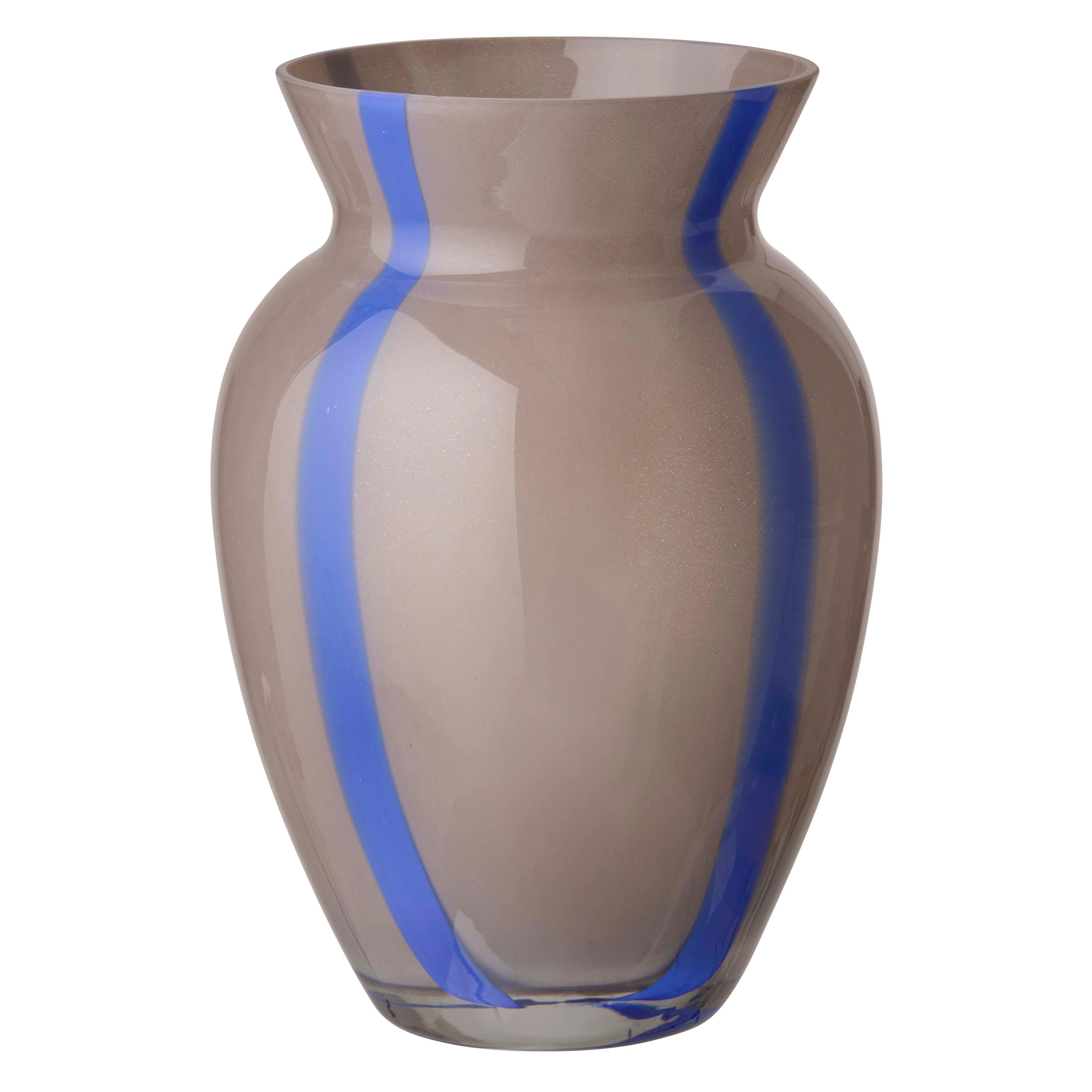 Vase med smal stribe, grå - H25 cm
