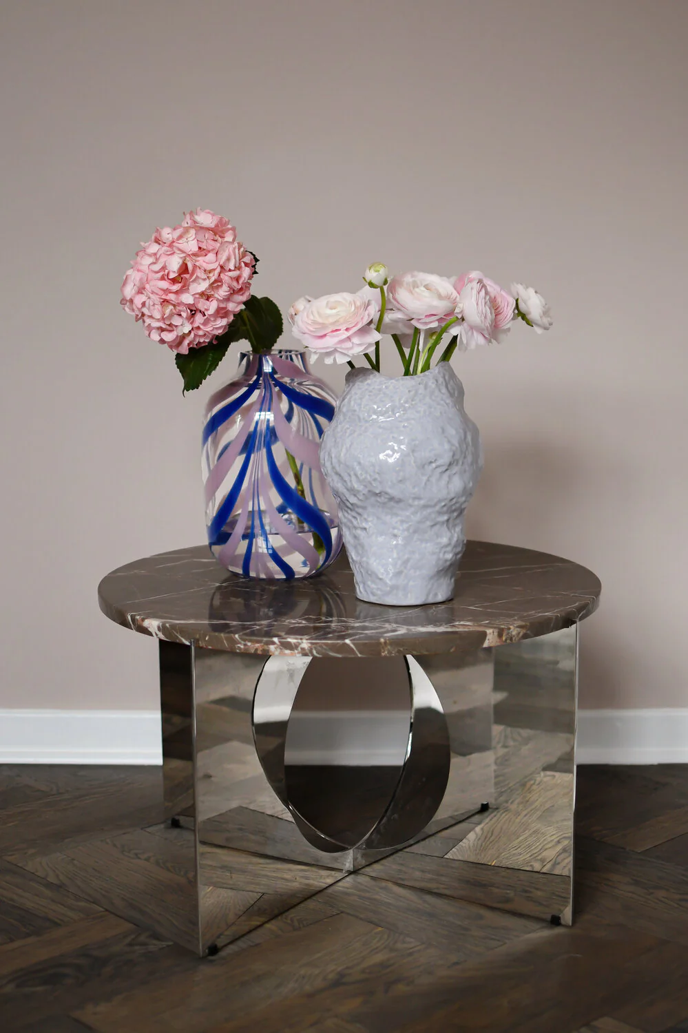 Vase med tynde striber, lilla - H25cm - Image 2