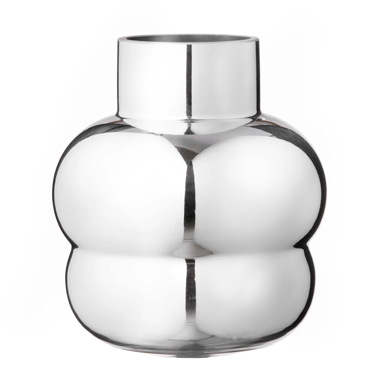 Vase, sølvfarvet - H: 21 cm.