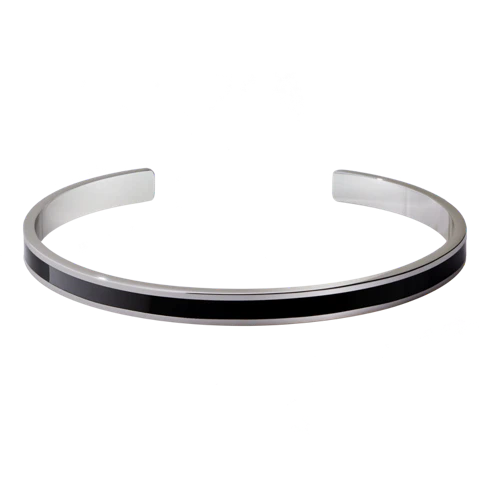 Bangle armring - Rhodium/Black