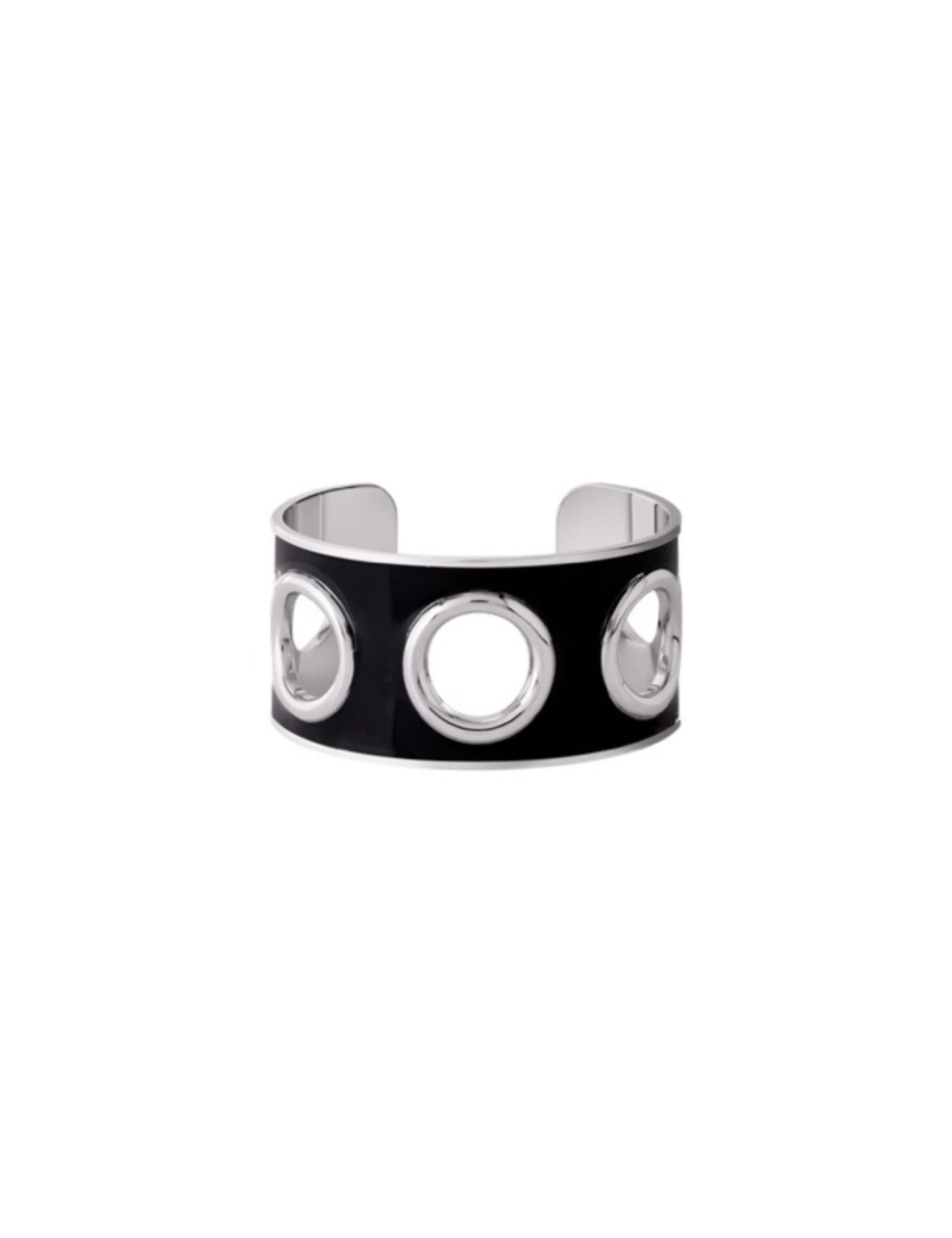 Eyelet armbånd - Rhodium/Black