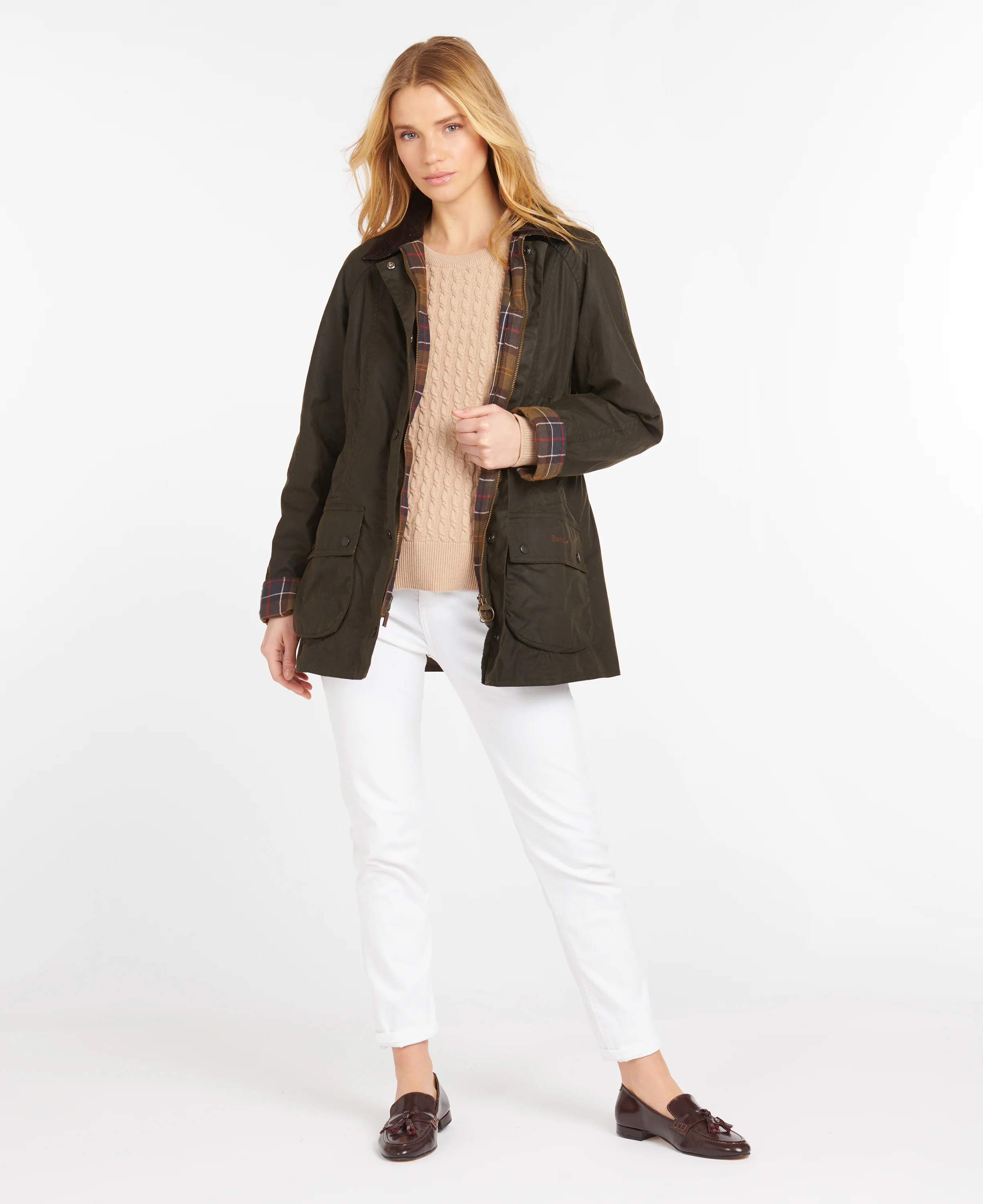 Classic Beadnell Wax jakke - Olive - Image 4