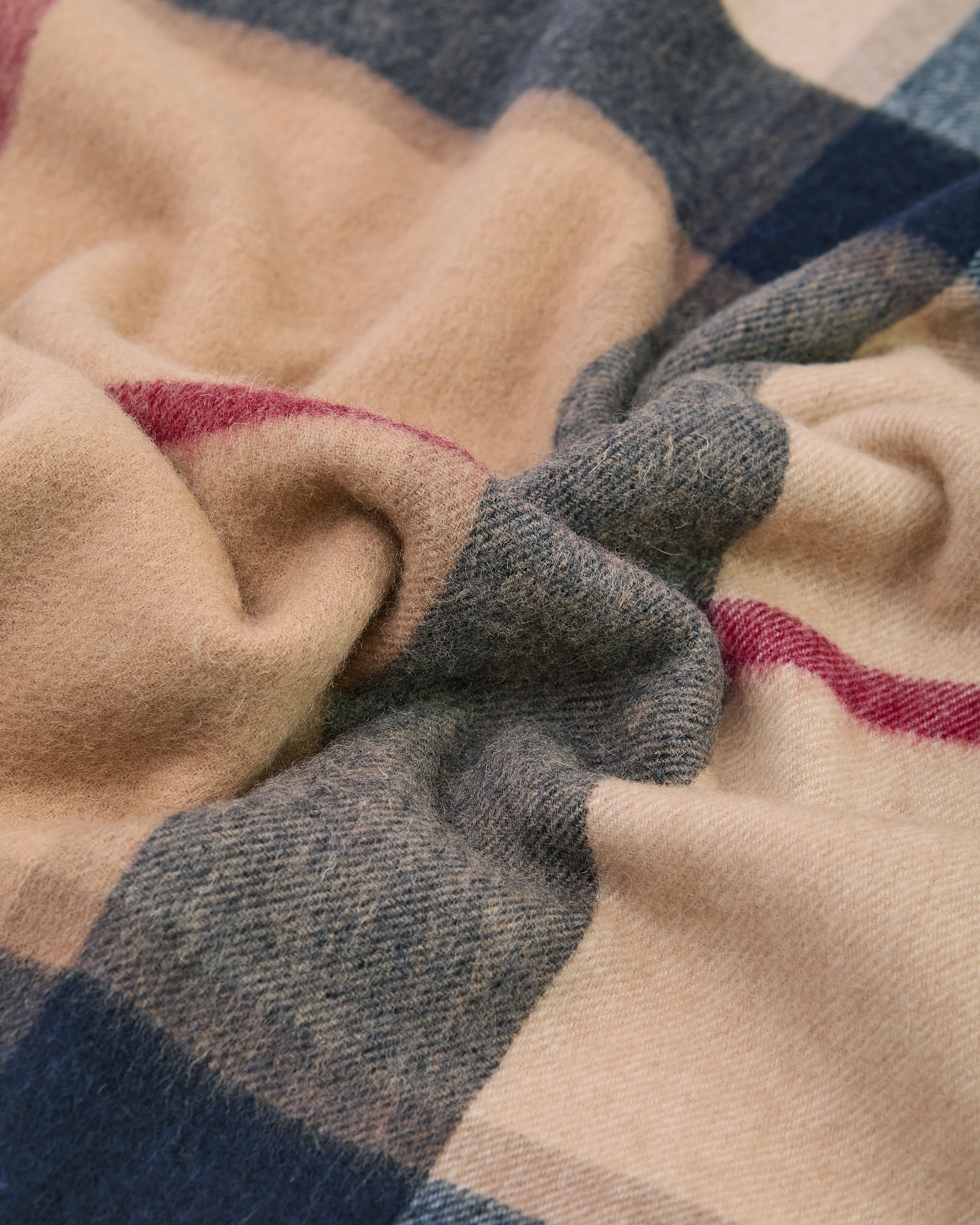 Rosefield Tartan uld halstørklæde - brun - Image 5