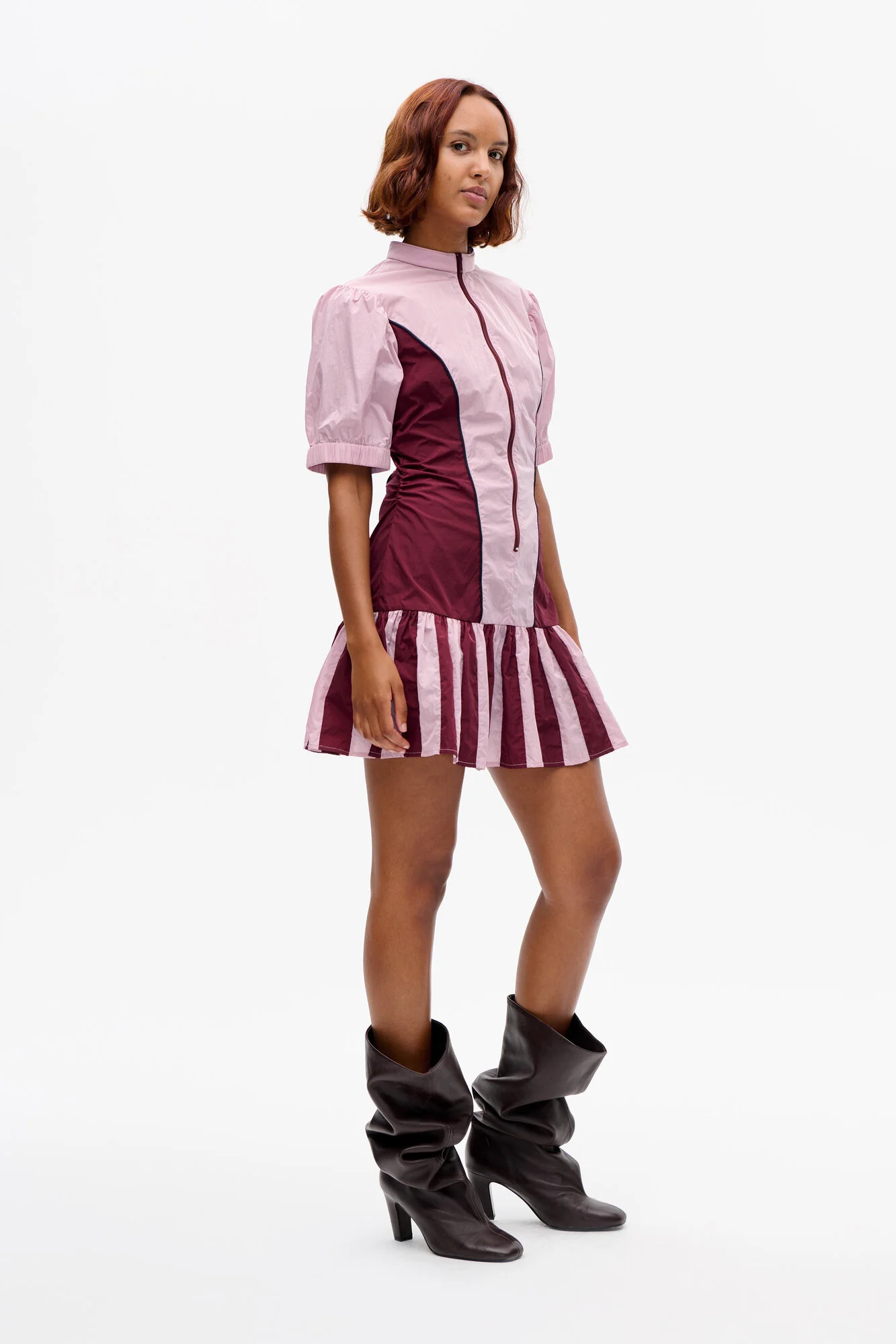 Anitha kjole - Bordeaux Pink Mix