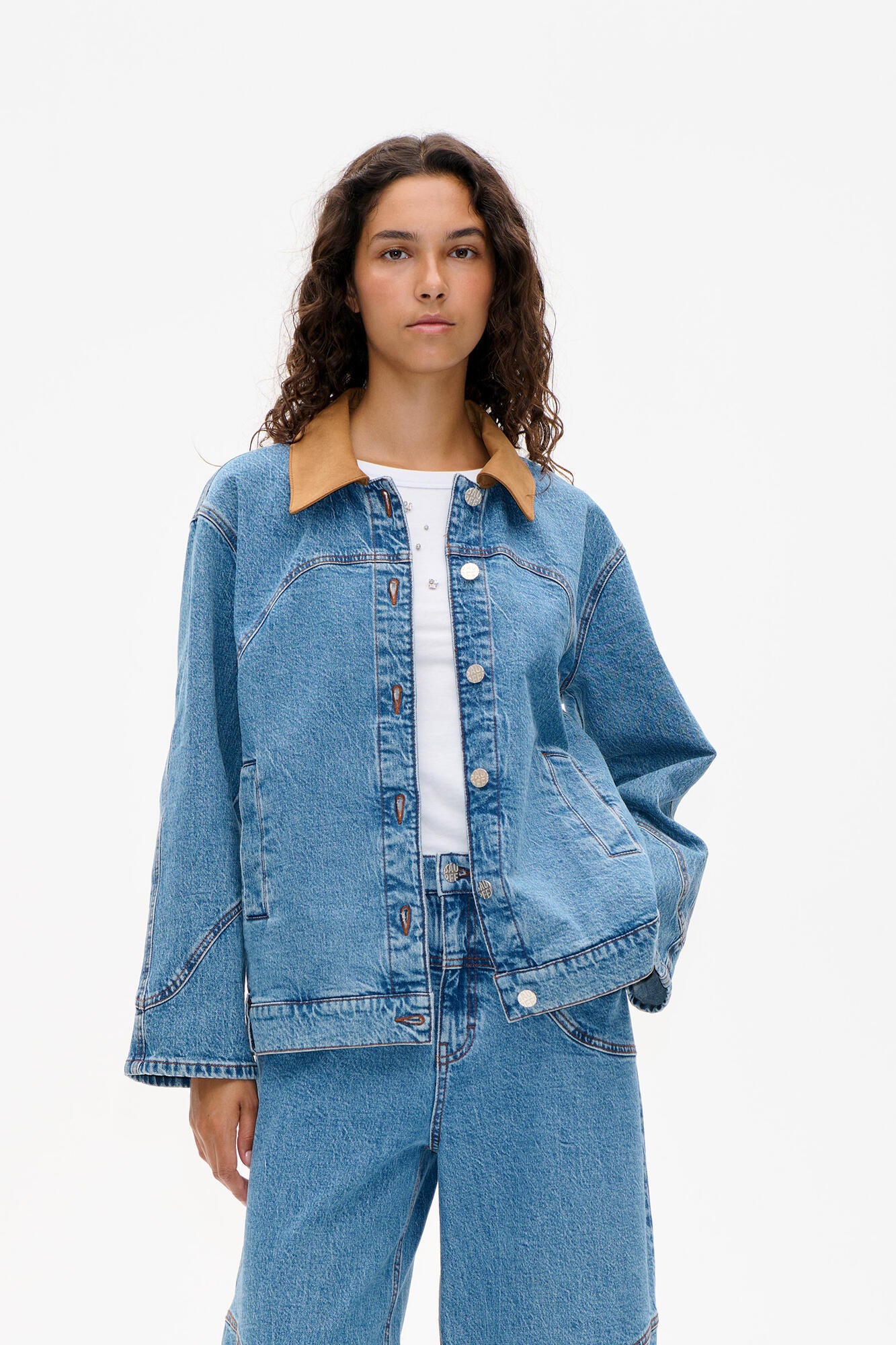 Bayson denimjakke - Denim Suede Mix - Image 3