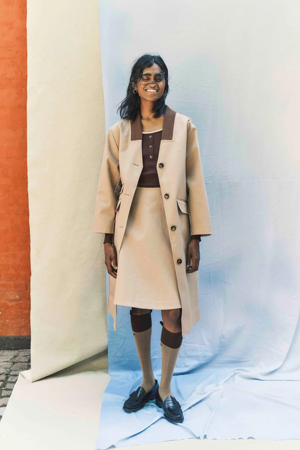 Dagny trenchcoat - Portabella Camel Check - Image 3