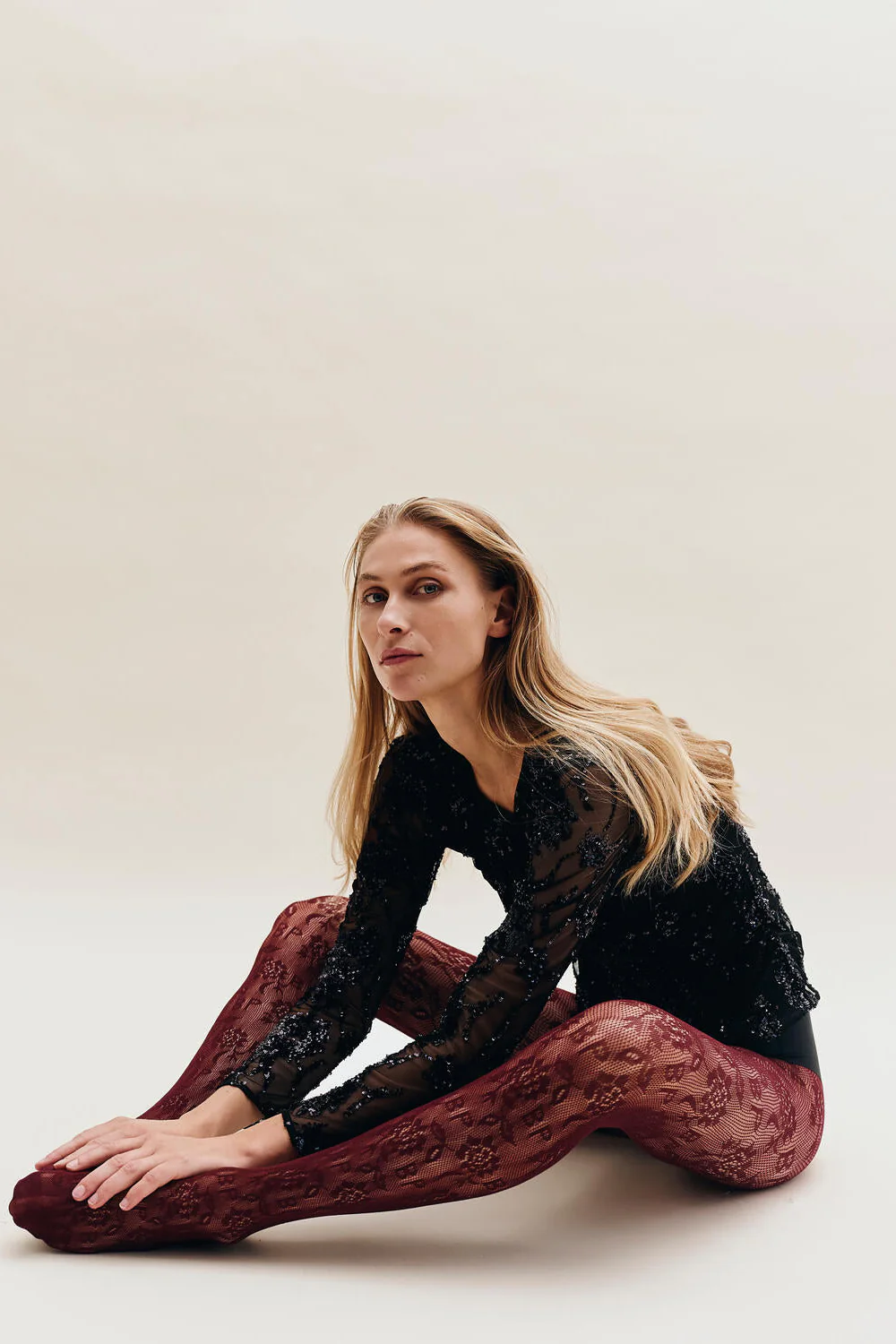Laci strømpebukser - bordeaux - Image 5