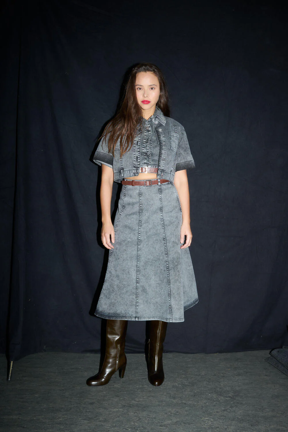 Majsa denimskjorte - Washed Black - Image 3
