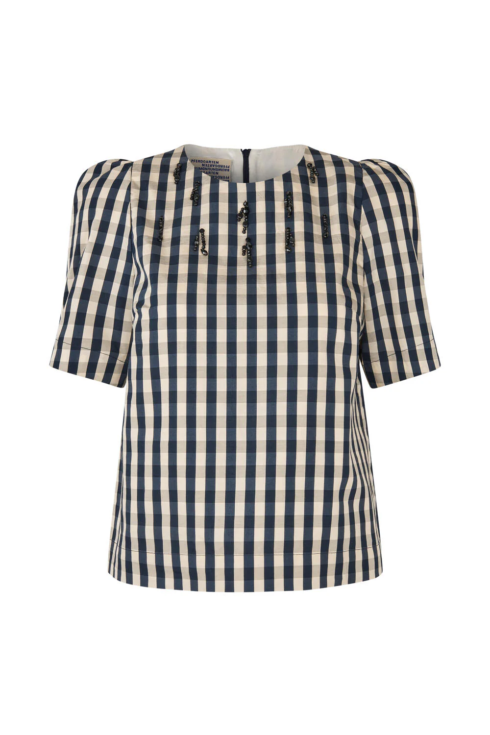 Minu bluse - Navy Creme Check - Image 2