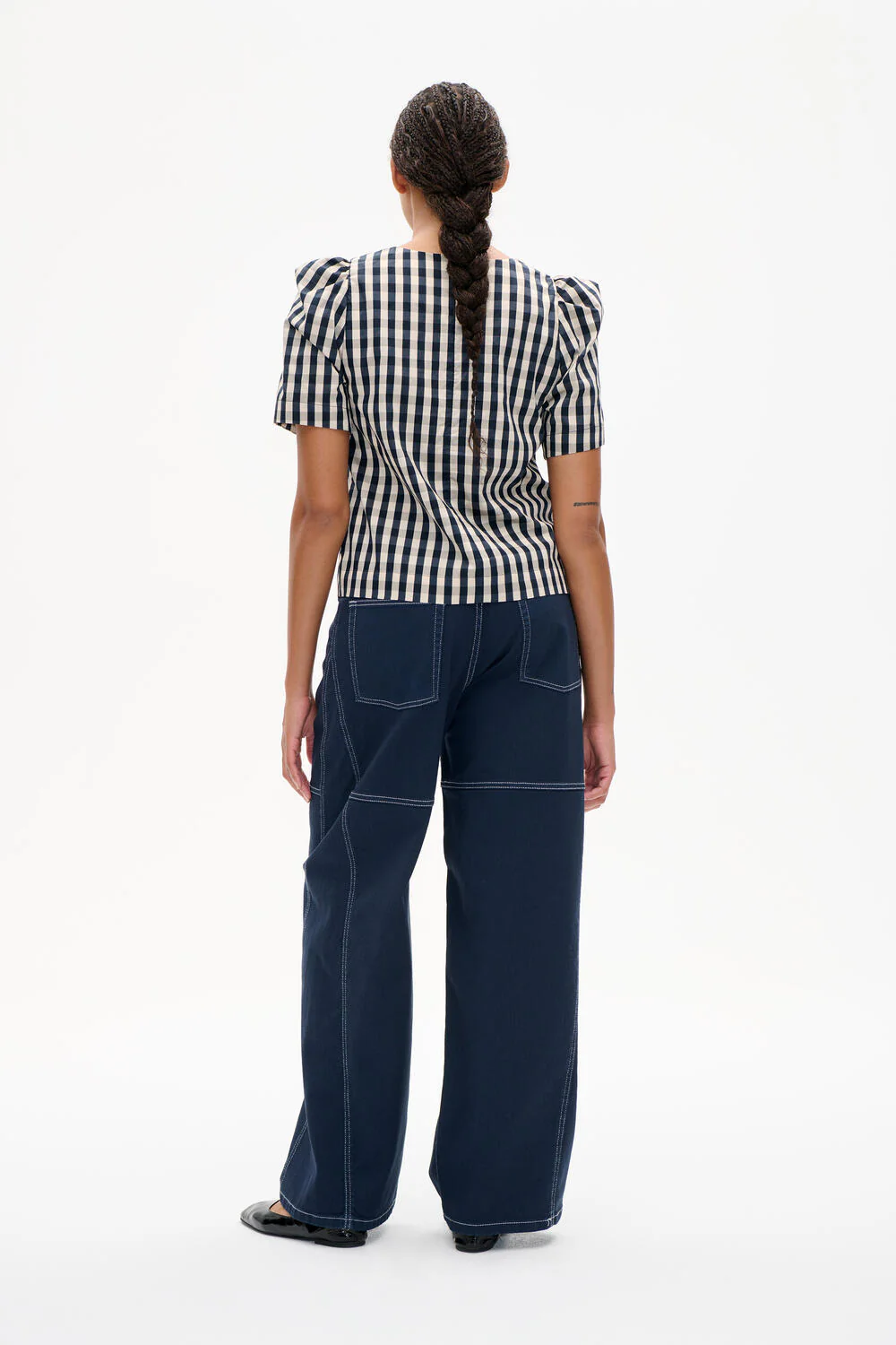 Minu bluse - Navy Creme Check - Image 4
