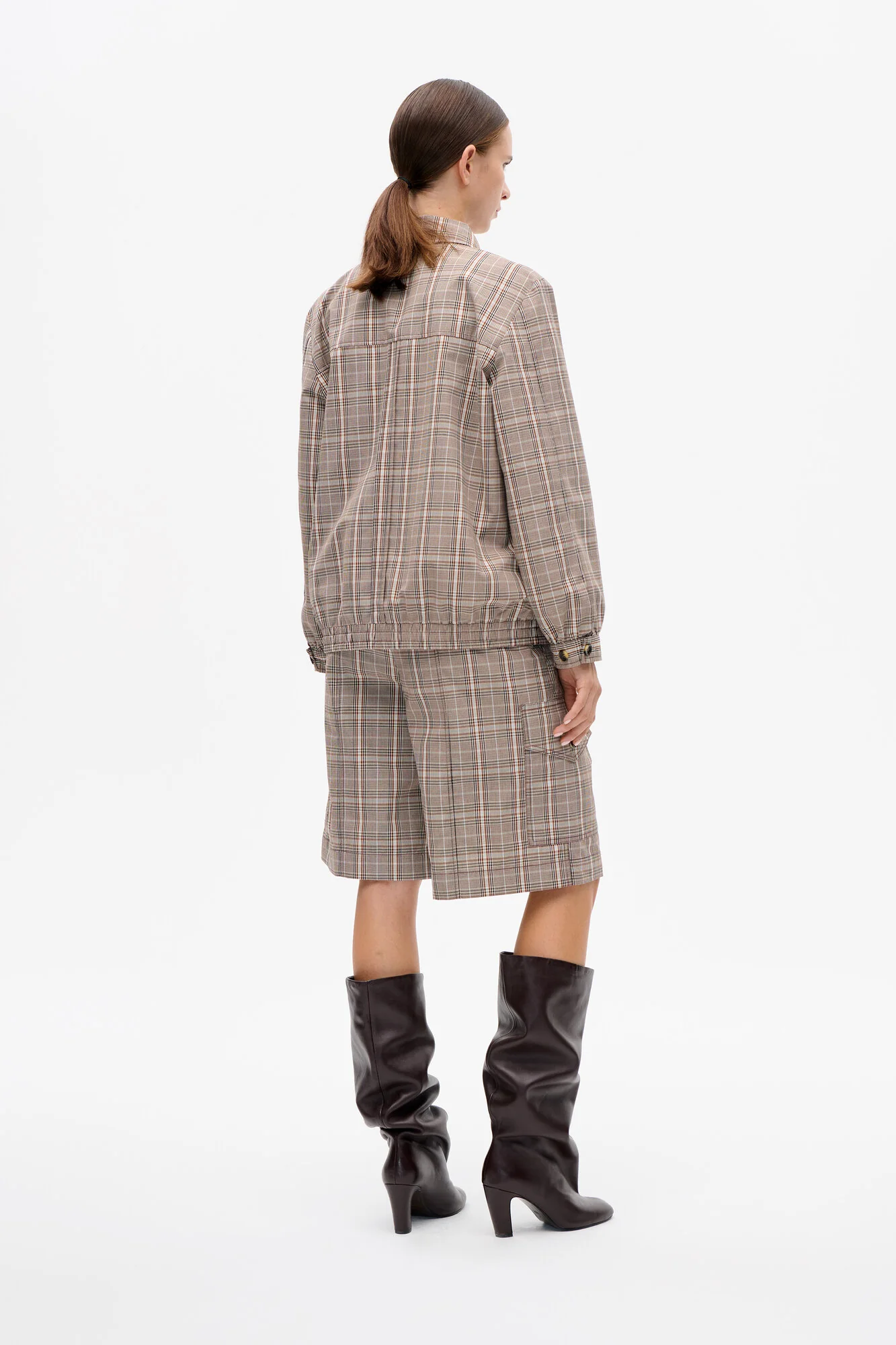 Neeto shorts - Brown Mini Check - Image 5