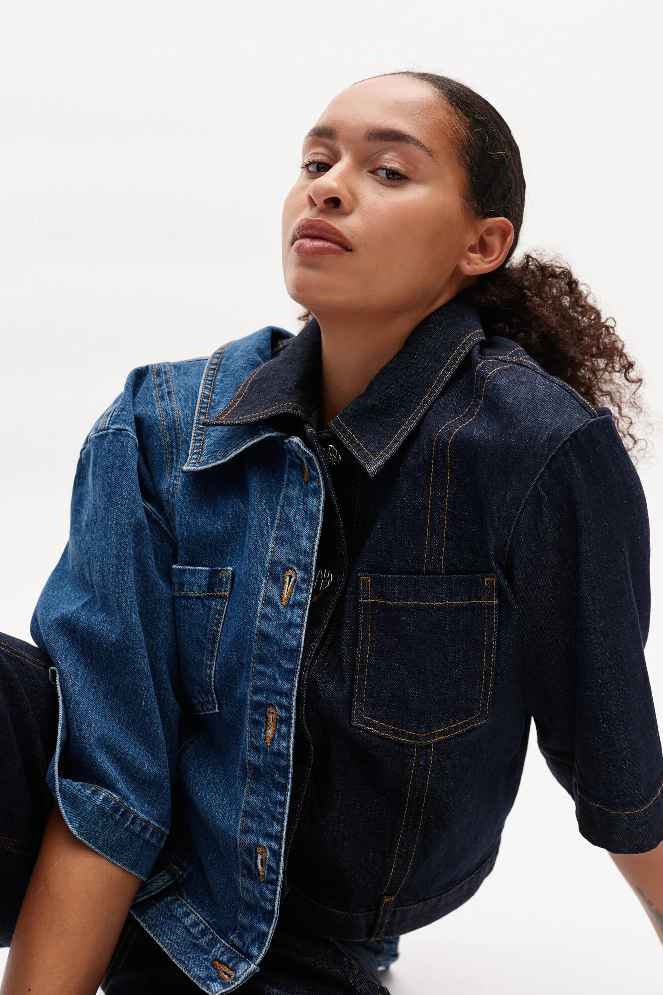 NO 05 denimskjorte - Dark Blue Rinse - Image 7