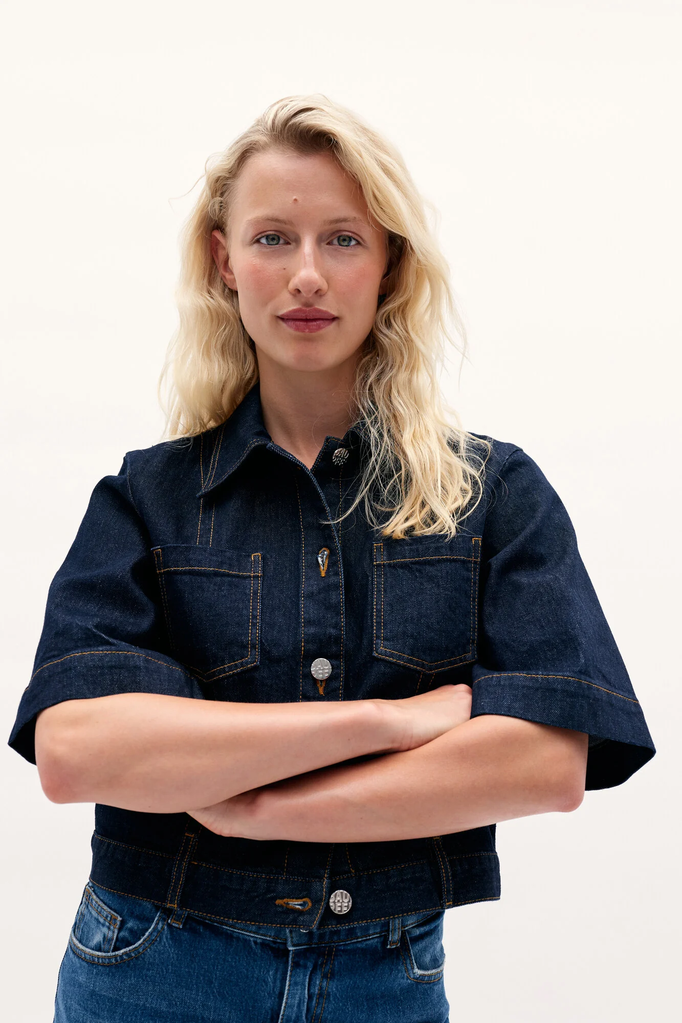 NO 05 denimskjorte - Dark Blue Rinse - Image 9